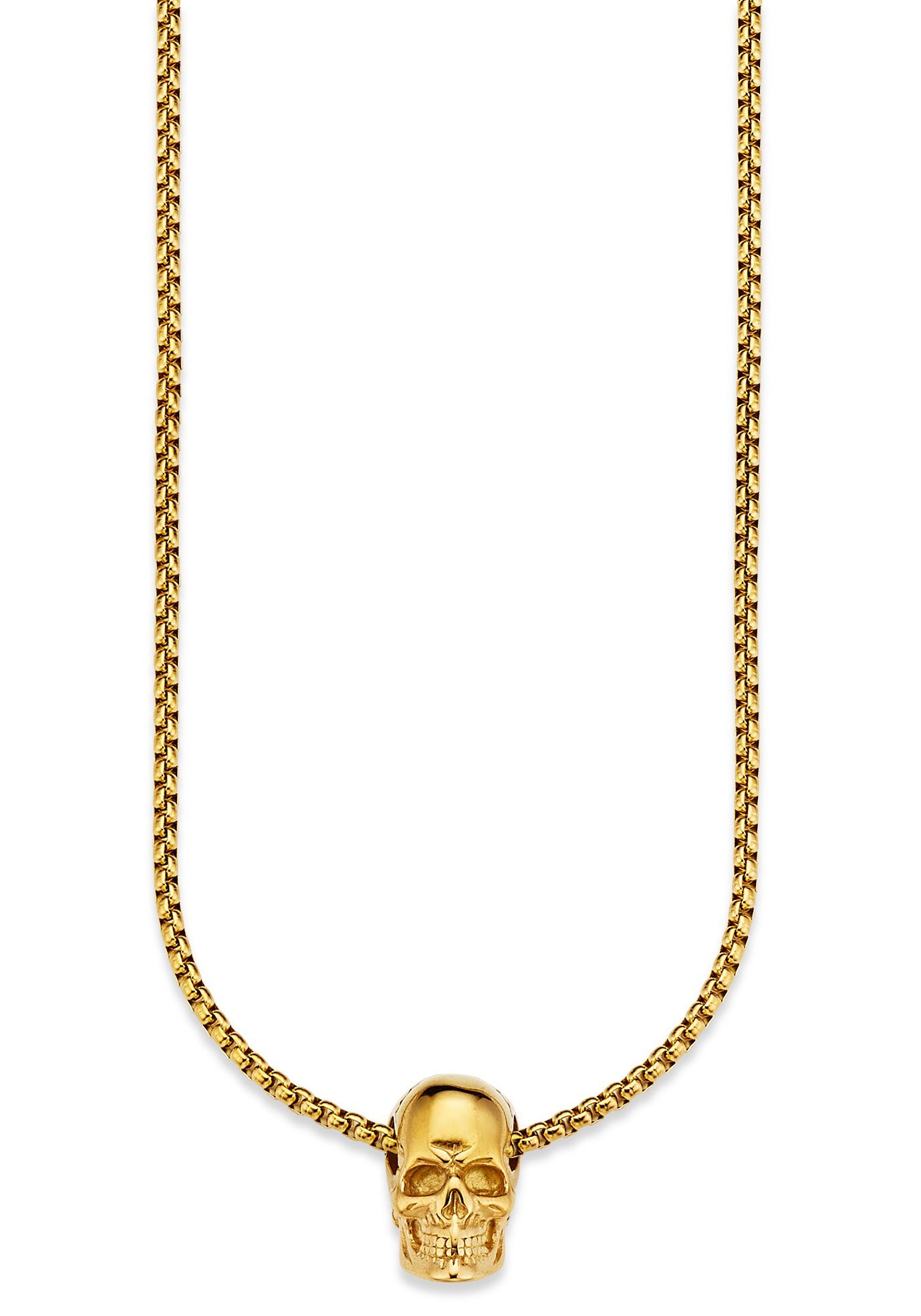 Bruno Banani Ketting met hanger Sieraad cadeau halsketting schedel doodskop, Venetiaanse ketting heren kettingen & hangers goud(kleur)
