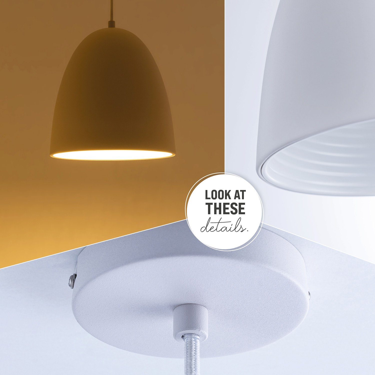 Paco Home Hanglamp JACK Keukenlamp hanglamp eetkamer Eettafellamp binnenin in goudkleur wit
