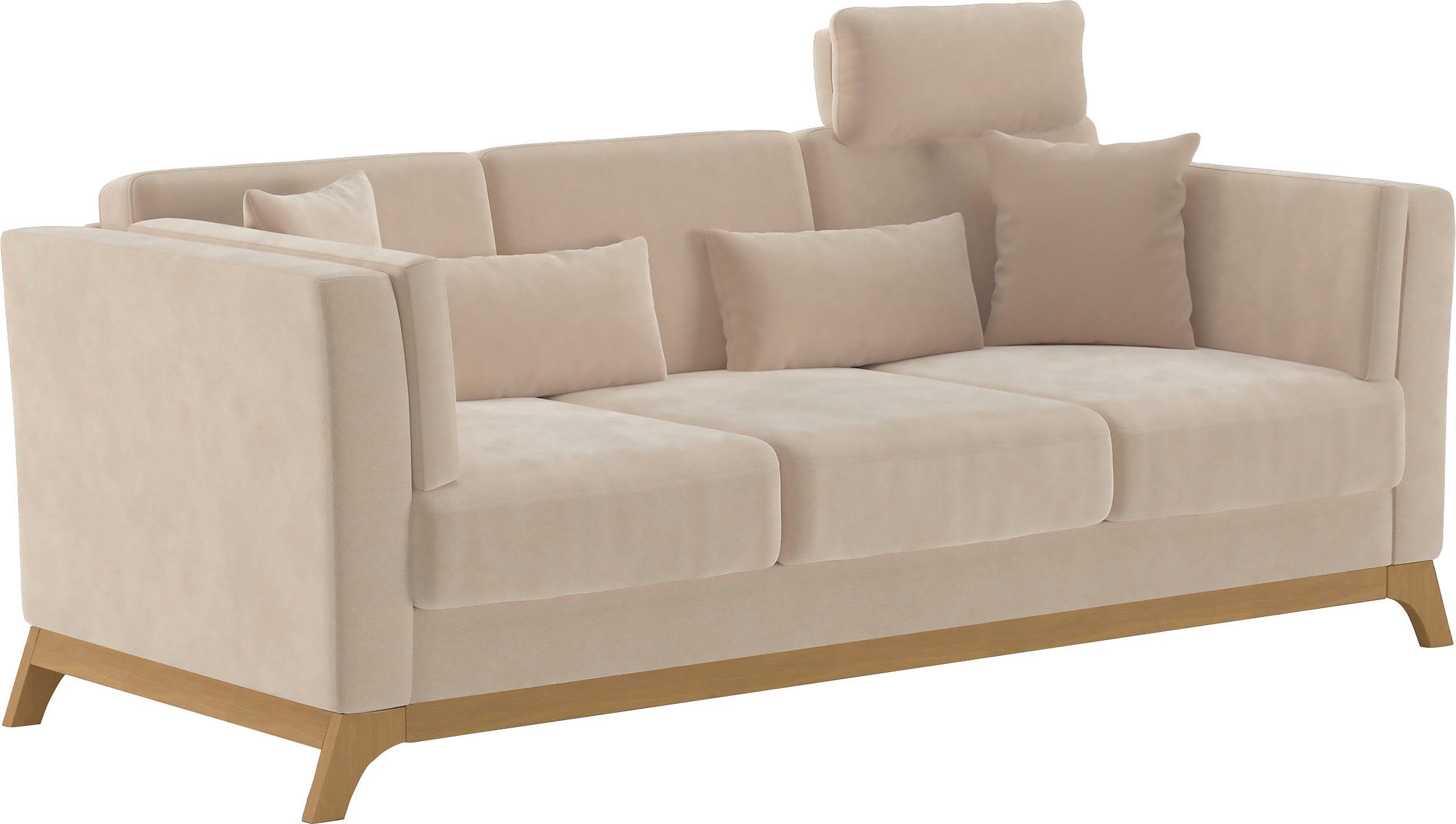 Home affaire 3-zitsbank Viva met houten frame van eikenhout