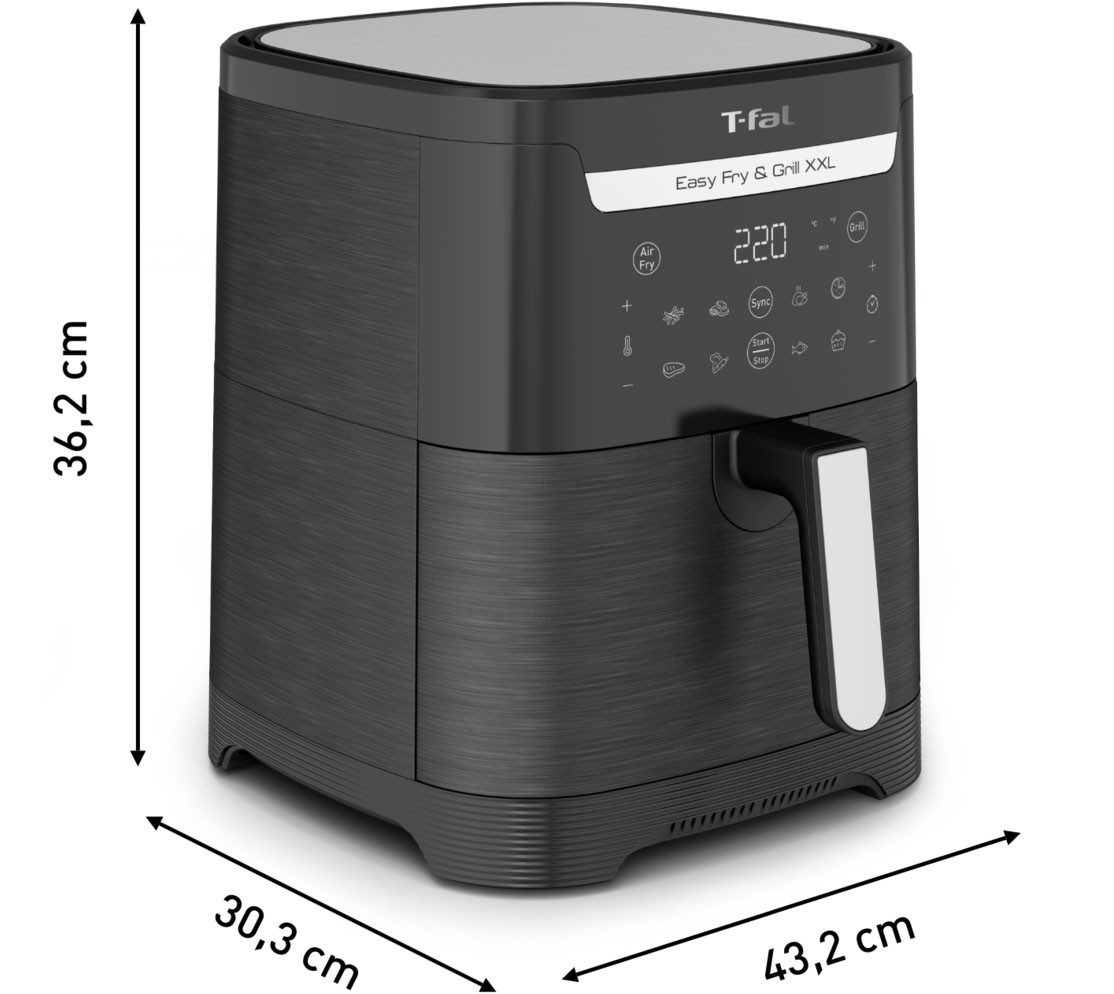 Tefal Airfryer EY8018 Easy Fry & grill XXL, 2-in-1 2 aparte zones, 6,5 l xxl-inhoud, ey8018