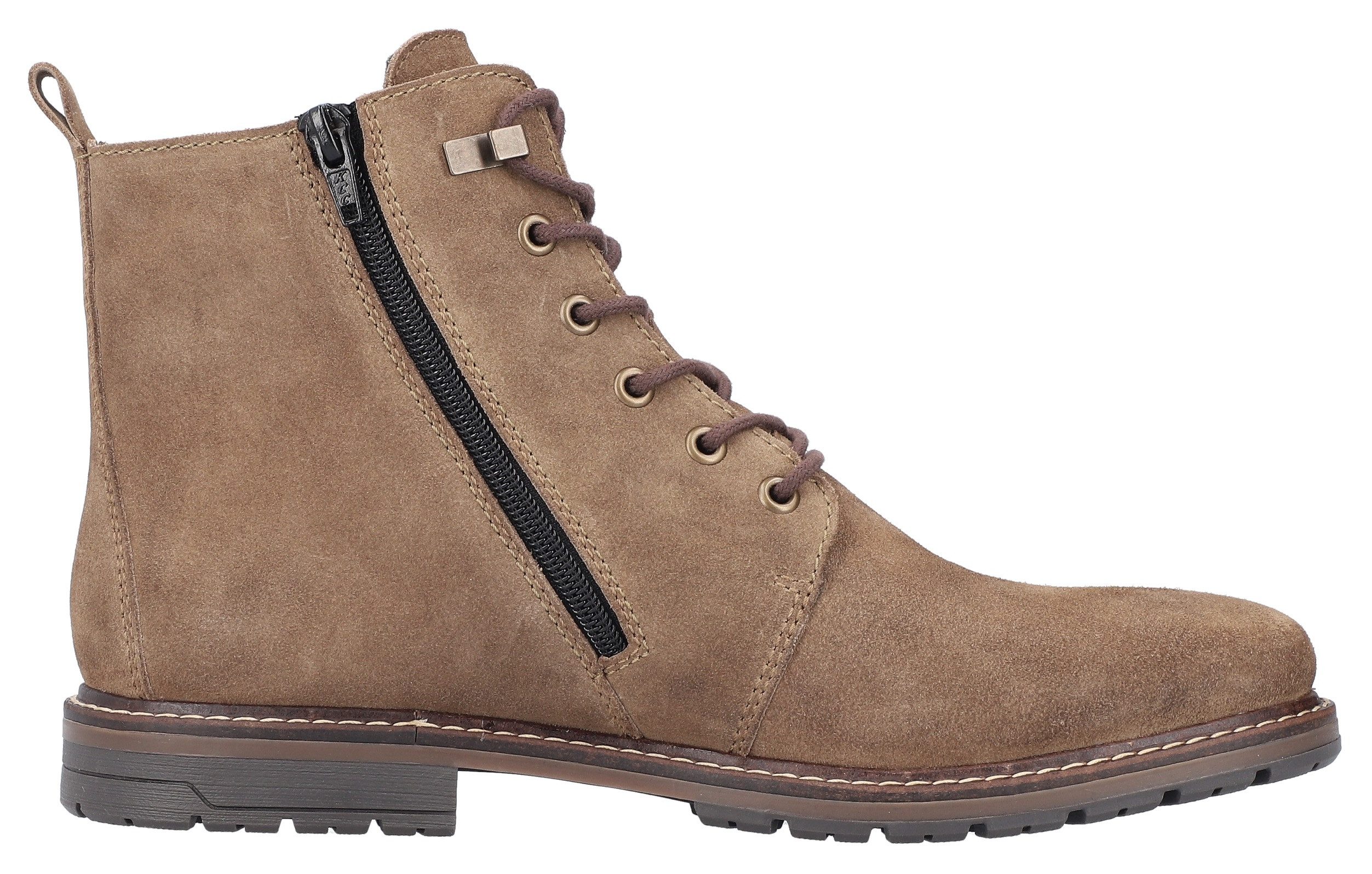 Rieker Veterlaarsjes hakken, veterschoenen, zakelijke schoen met decoratieve naden