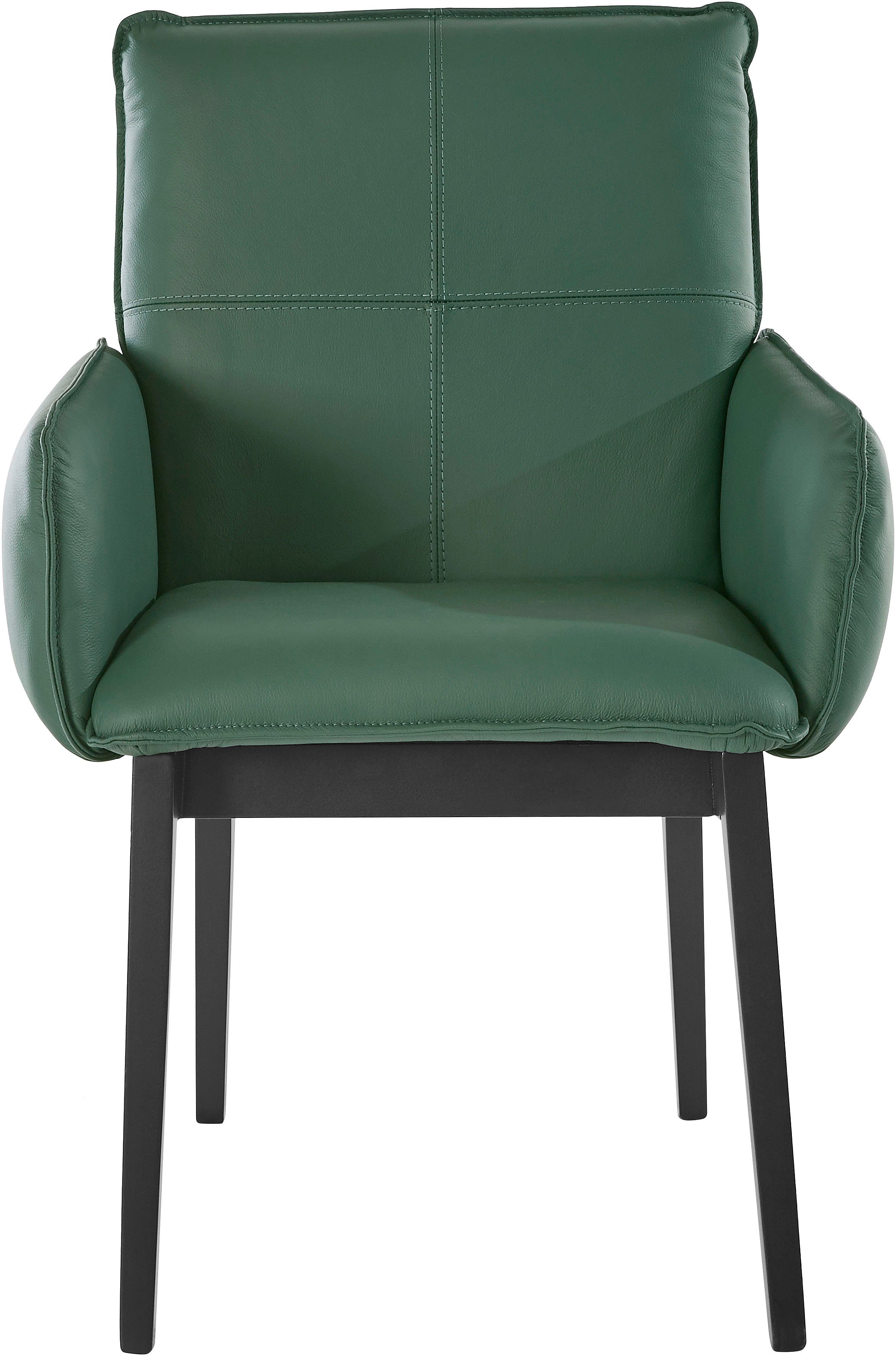 Home affaire Stoel met armleuningen Model 6 Bekleding van microvezel of leer, frame is beuken in zwart gelakt (2 stuks)