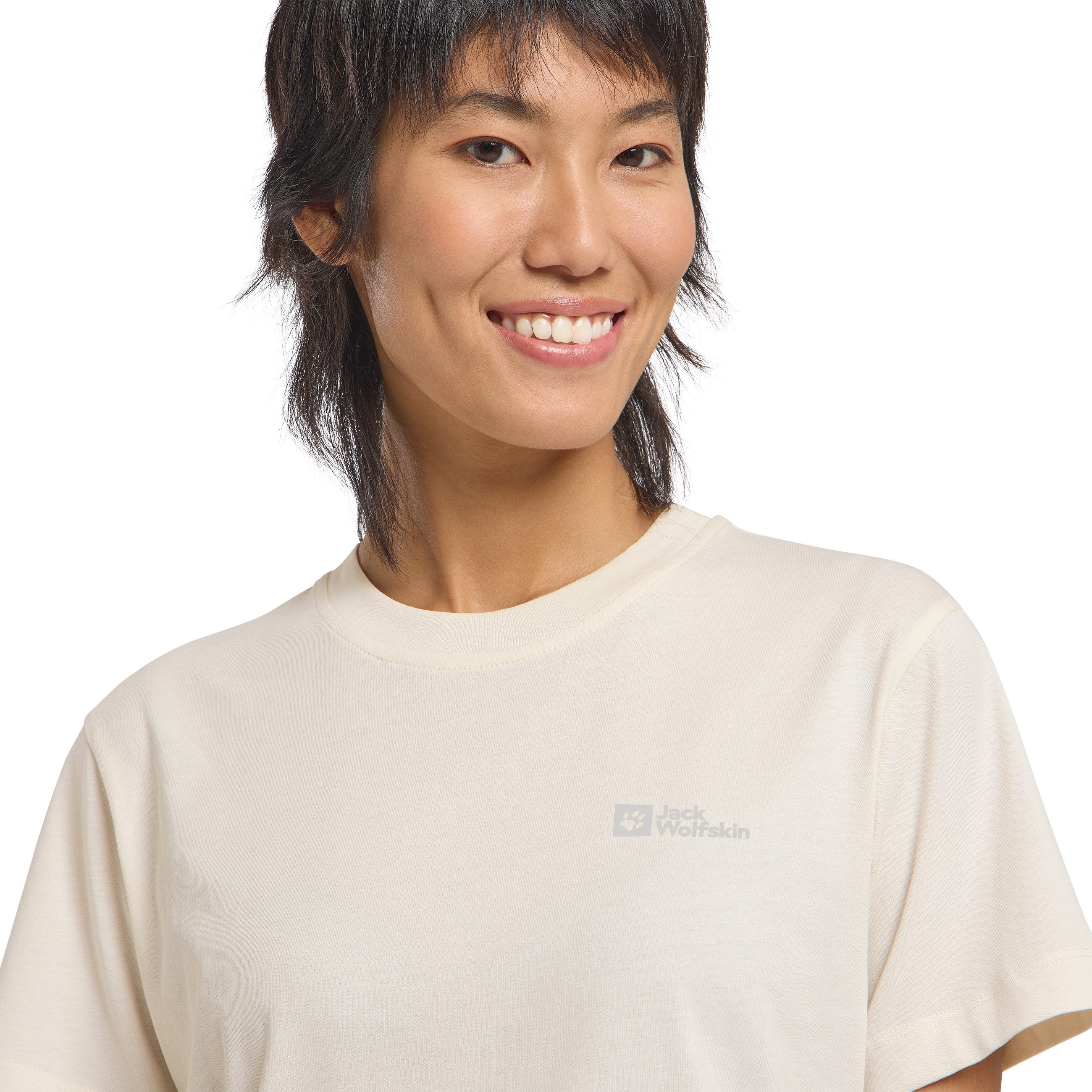Jack Wolfskin T-shirt ESSENTIAL T W zacht, klassiek t-shirt van ademende bio-katoen