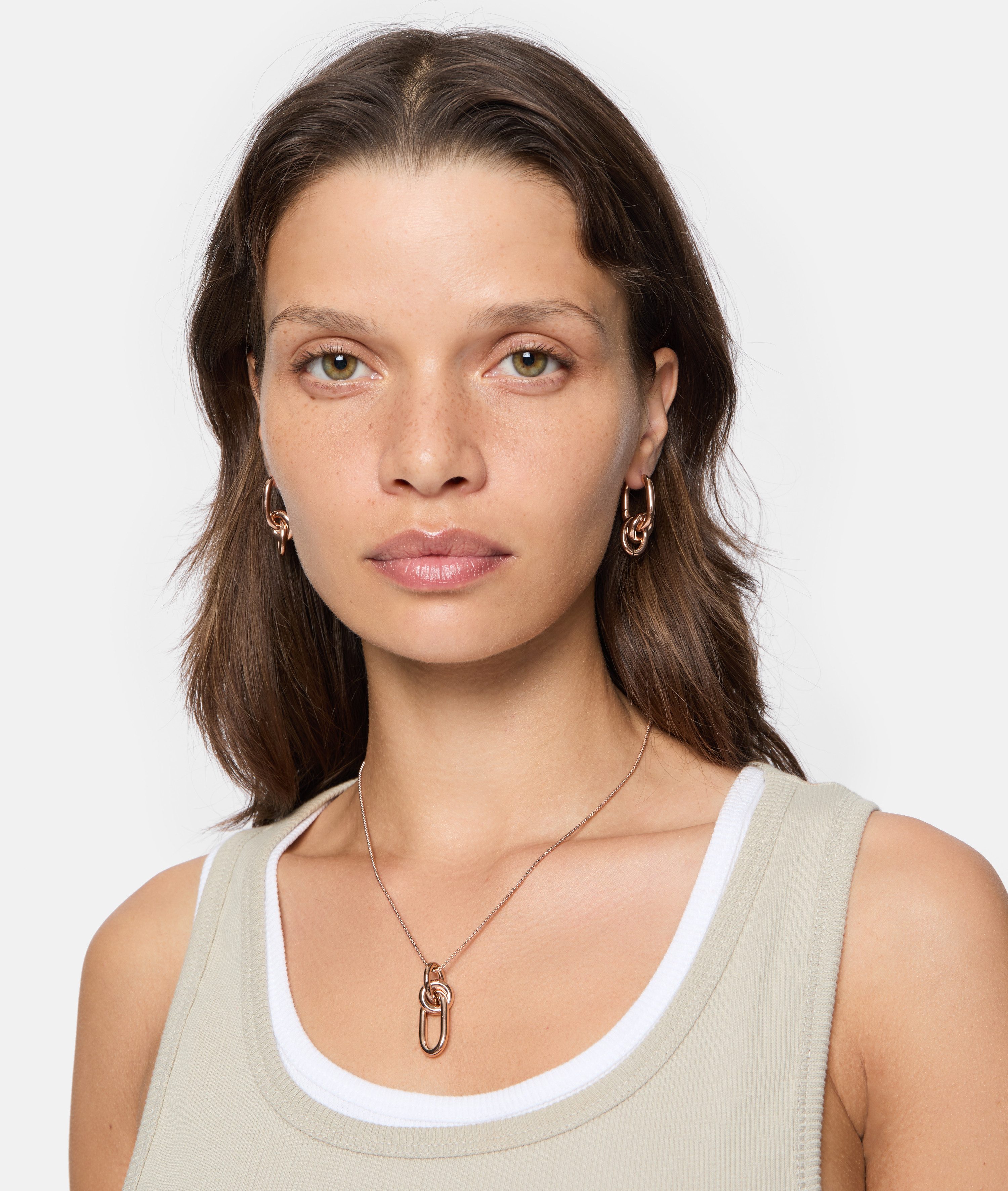 Liebeskind Berlin Paar creolen Sieraden cadeau roestvrijstalen oorbellen Modern Knot