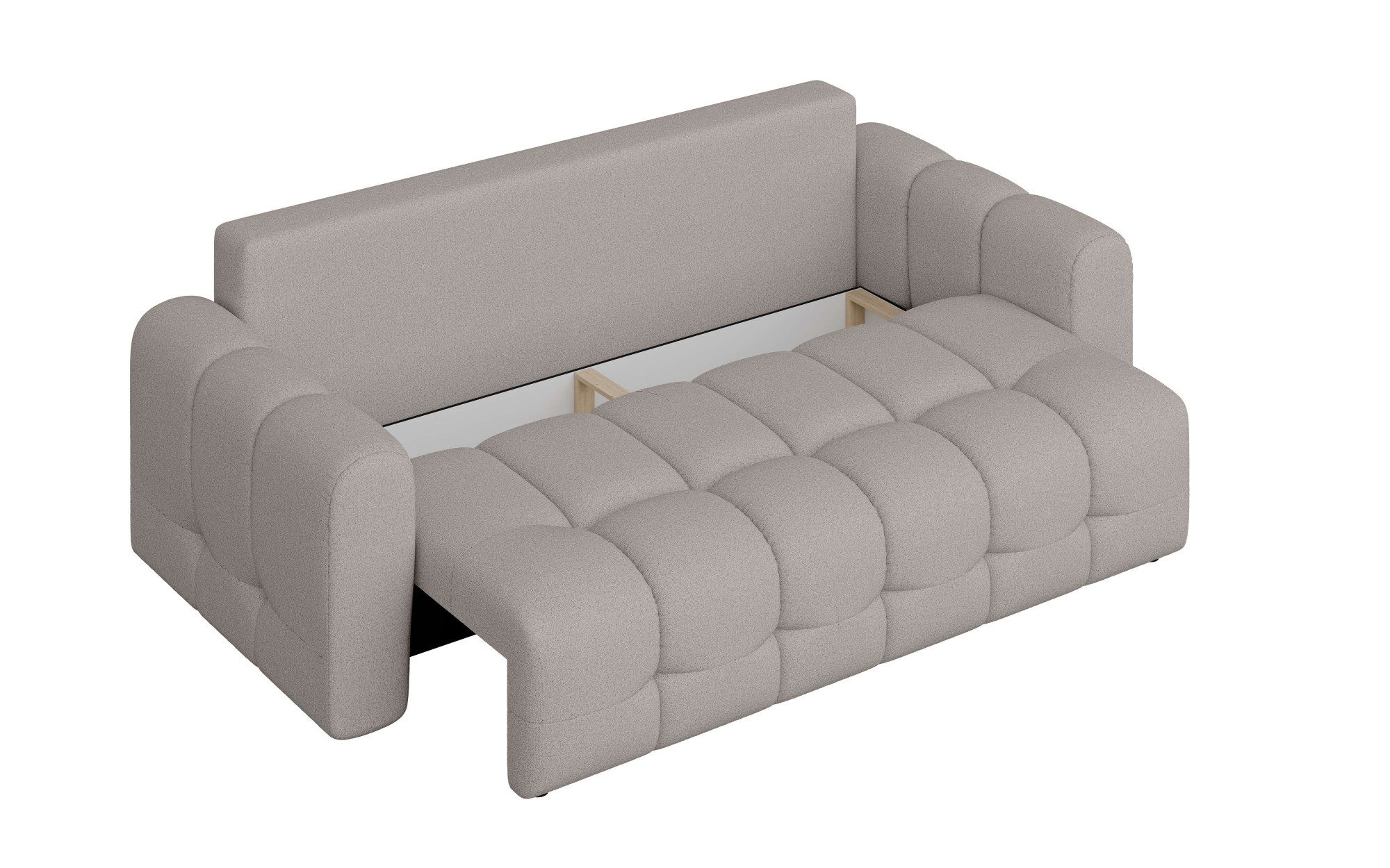 INOSIGN 3-zitsbank Manilla, optioneel met bedfunctie, B/D/H 265/117/91 cm met golfondersteuning, in verschillende materialen en kleuren