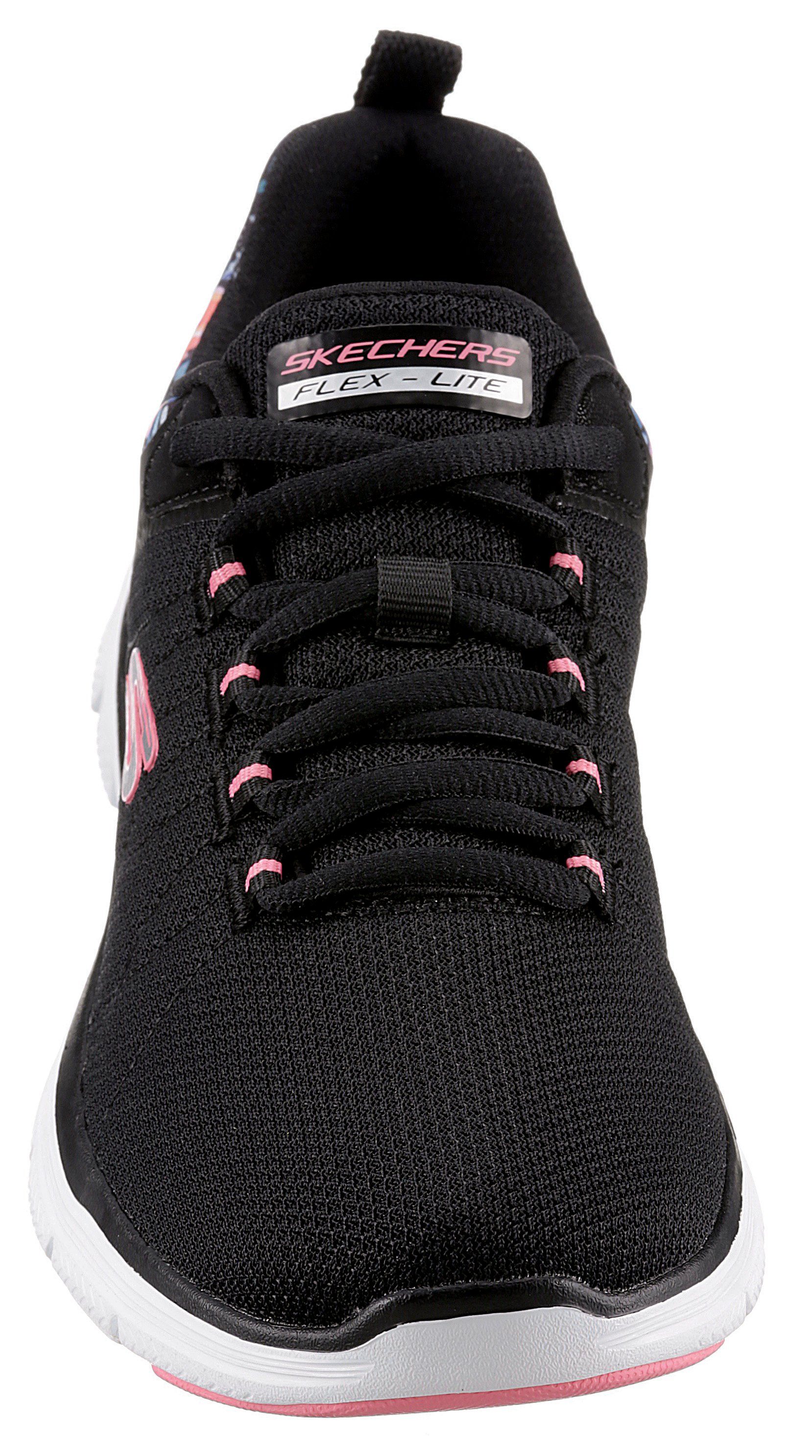 Skechers Sneakers FLEX APPEAL 4.0 LET IT BLOSSOM met bloeiprint op de hiel, vrijetijdsschoen, lage schoen, veterschoen