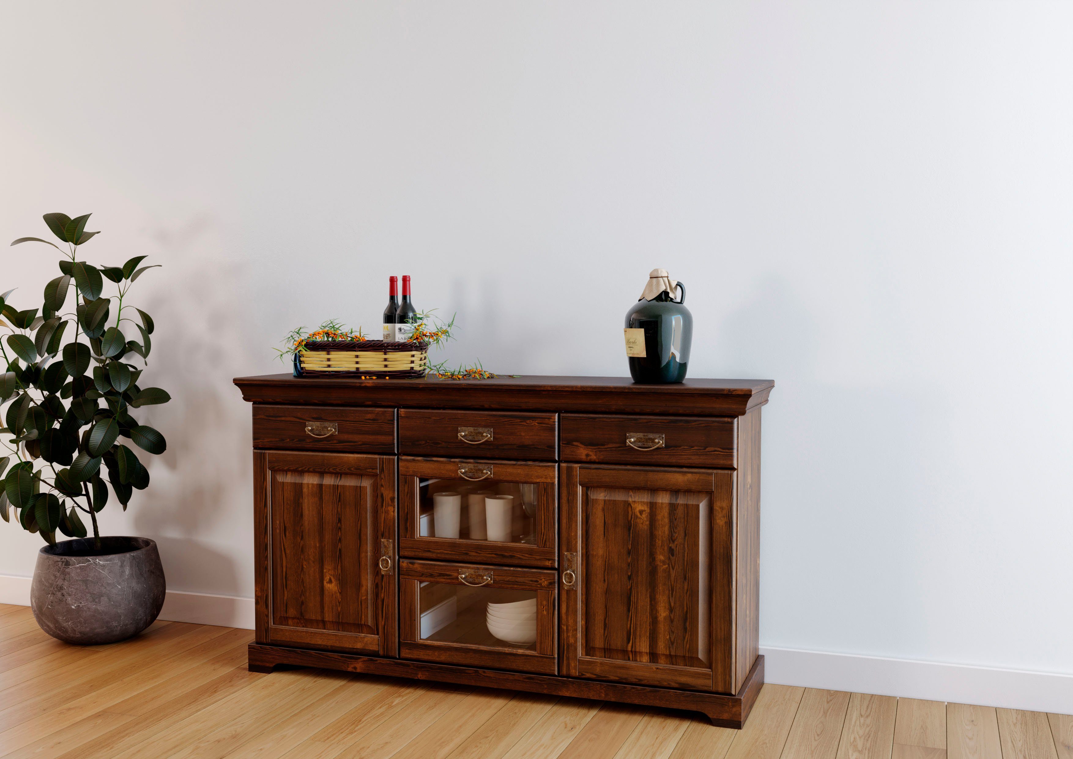 Home affaire Dressoir Rügen Commode van massief dennenhout, FSC®, breedte 145 of 180 cm