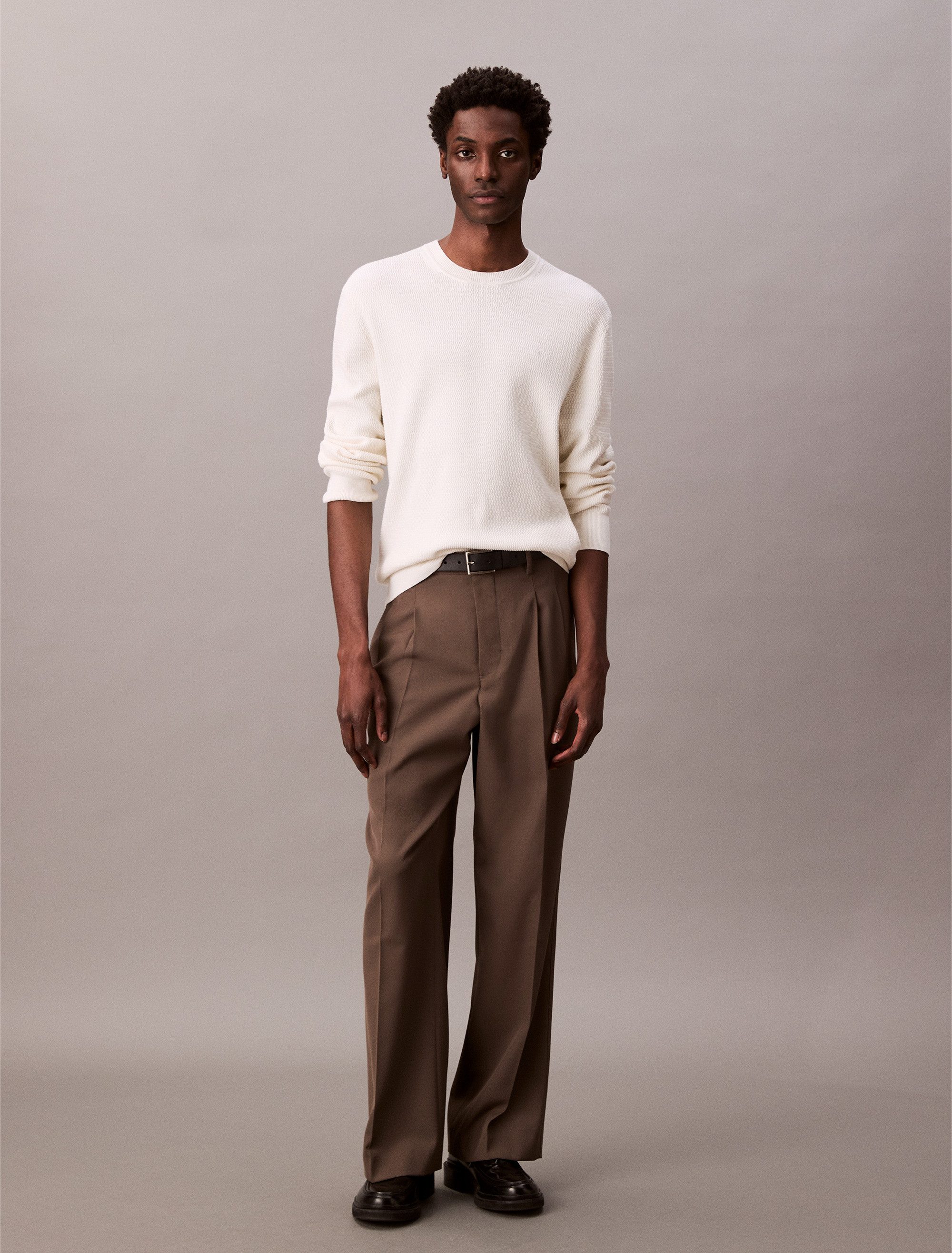 Calvin Klein Gebreide trui LS TXTR CTTN CRWNK S