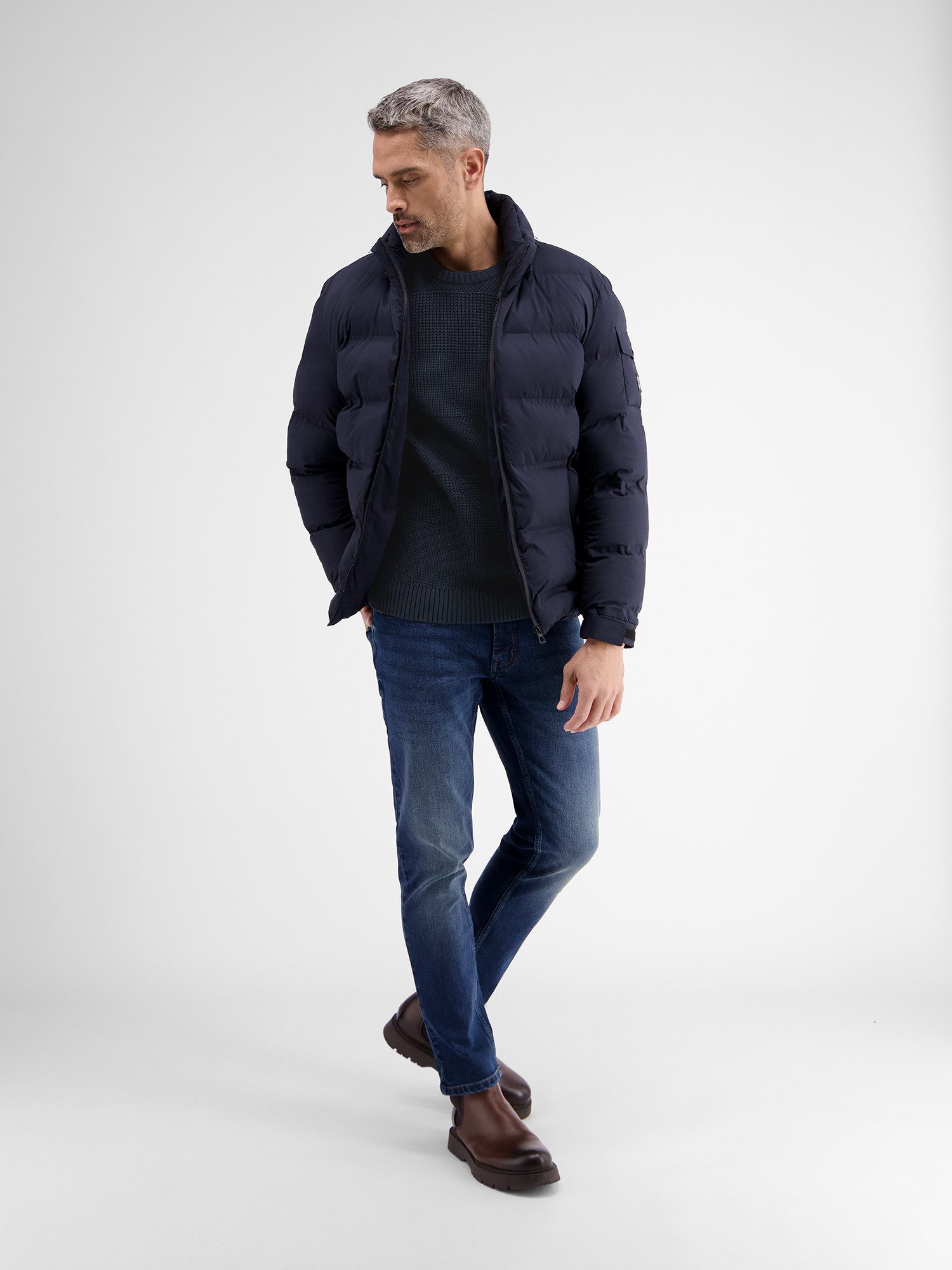 Lerros Gebreide trui LERROS heren pullover in structuurbrei kwaliteit