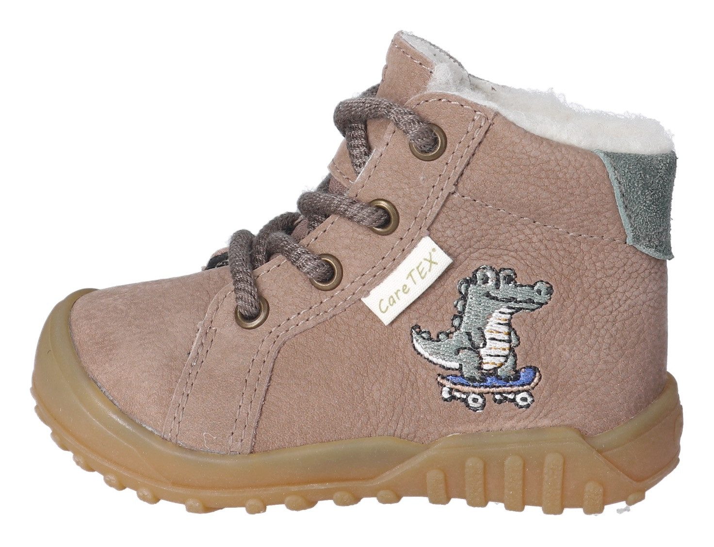 PEPINO by RICOSTA Babyschoentjes Dusty WMS: wijd Babystiefel, winterlaars, veterschoen met verwarmende schapenwol