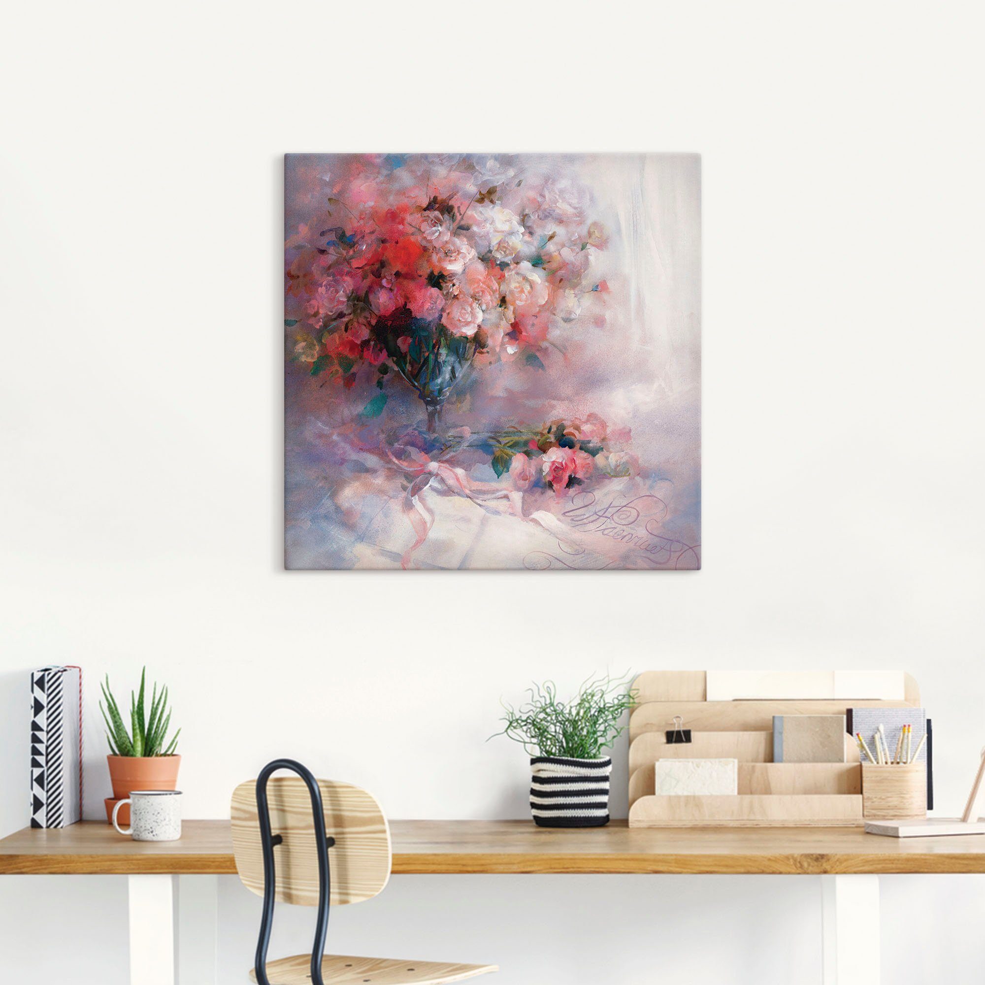 Artland Artprint op linnen Bos rozen gespannen op een spieraam