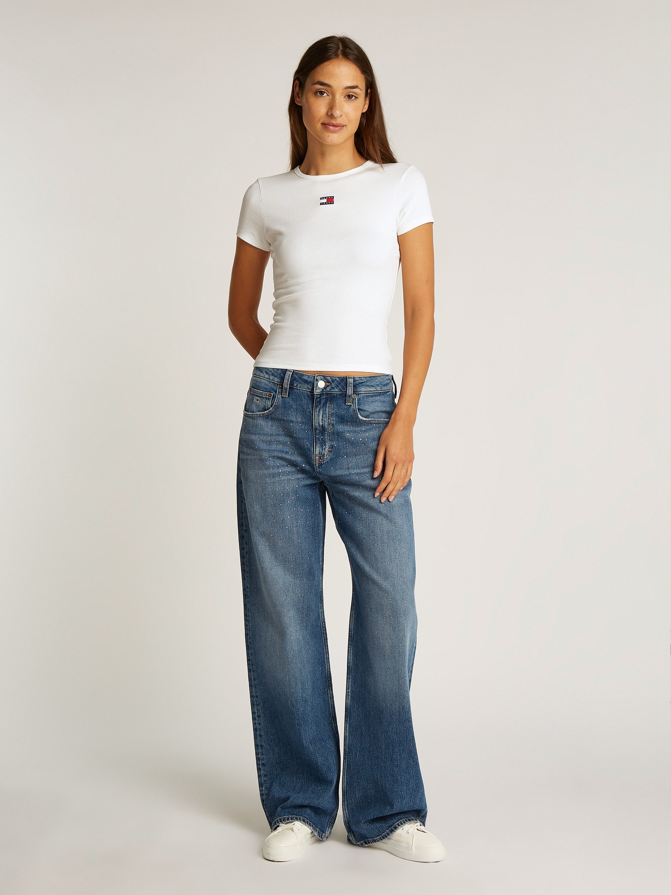 TOMMY JEANS T-shirt TJW SLIM BADGE RIB TEE