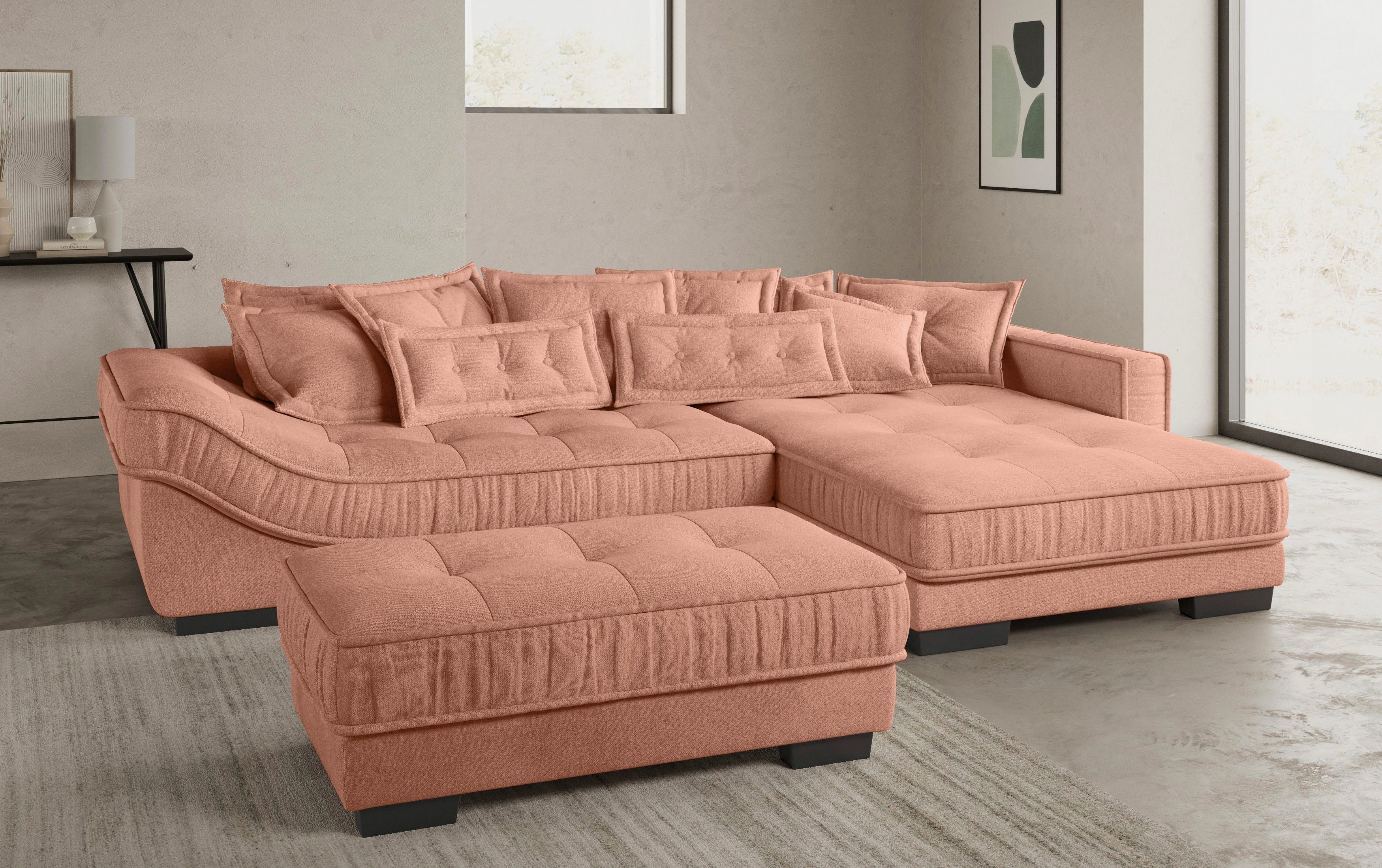 Mr. Couch Hockerbank Diwan II DuraFlex Hoogwaardige DuraFlex koudschuim bekleding, tot 140 kg belastbaar