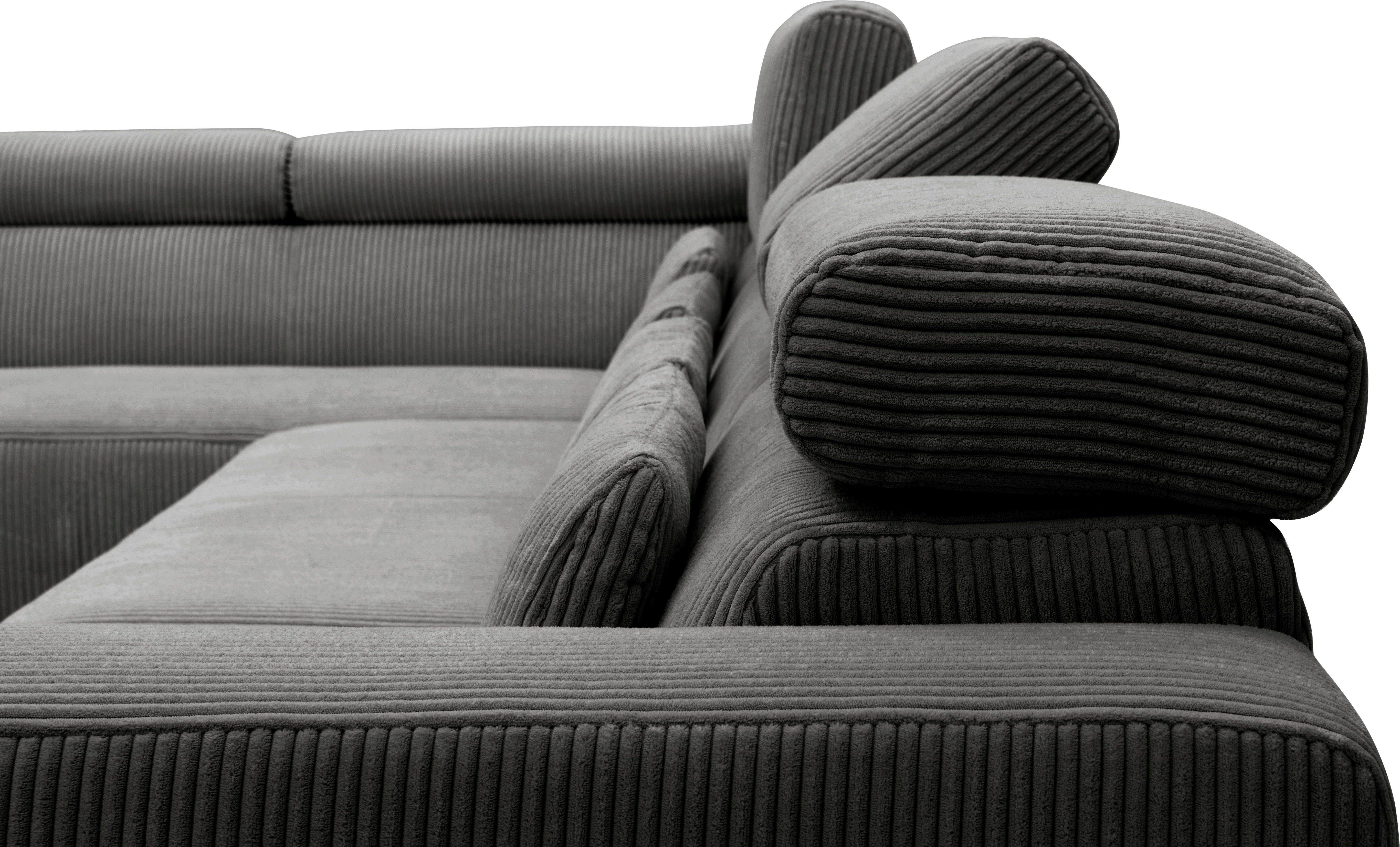 DOMO collection Zithoek Brandon Sitzbelastung 140 kg, mit Nierenkissen, U-Form met hoofdsteunverstelling, optionele zitdiepteverstelling, u-vorm