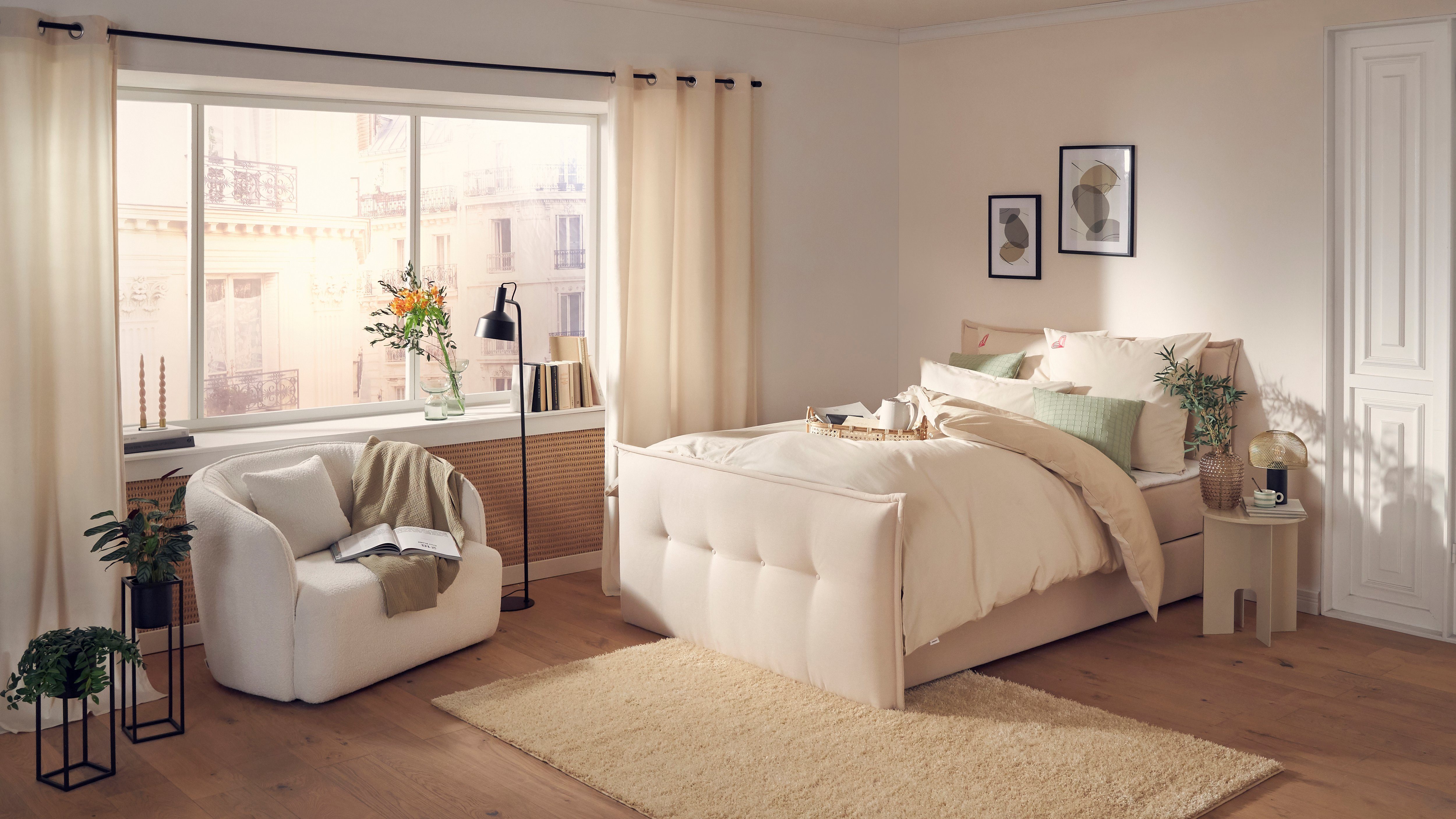 andas Boxspring Lichtgewicht inclusief voetbord, bedkist & topmatras, in 4 breedten en 2 hardheden