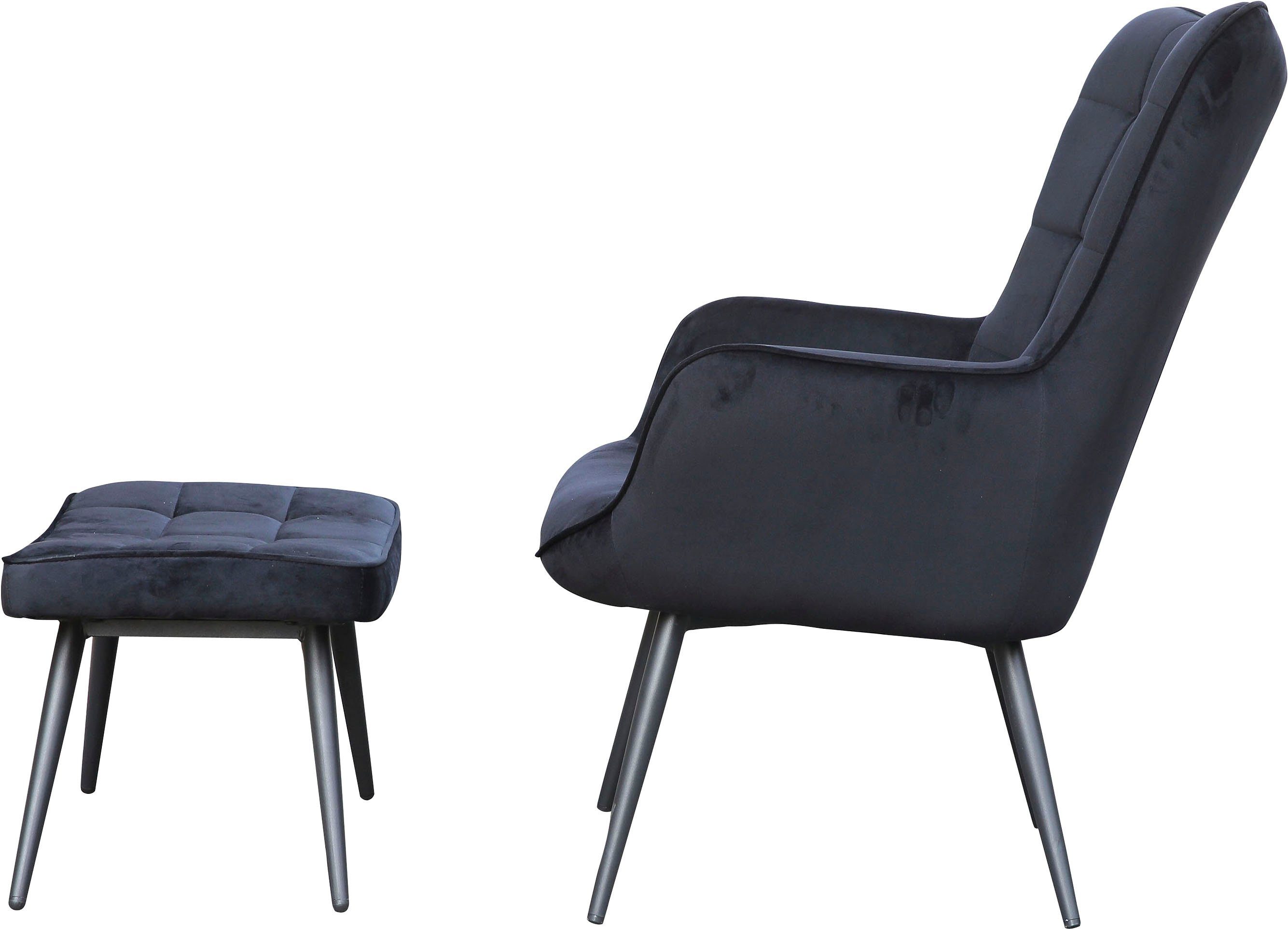 byLIVING Fauteuil Uta naar keuze met of zonder hocker, in cord, fluweel of weefstof (1 stuk)