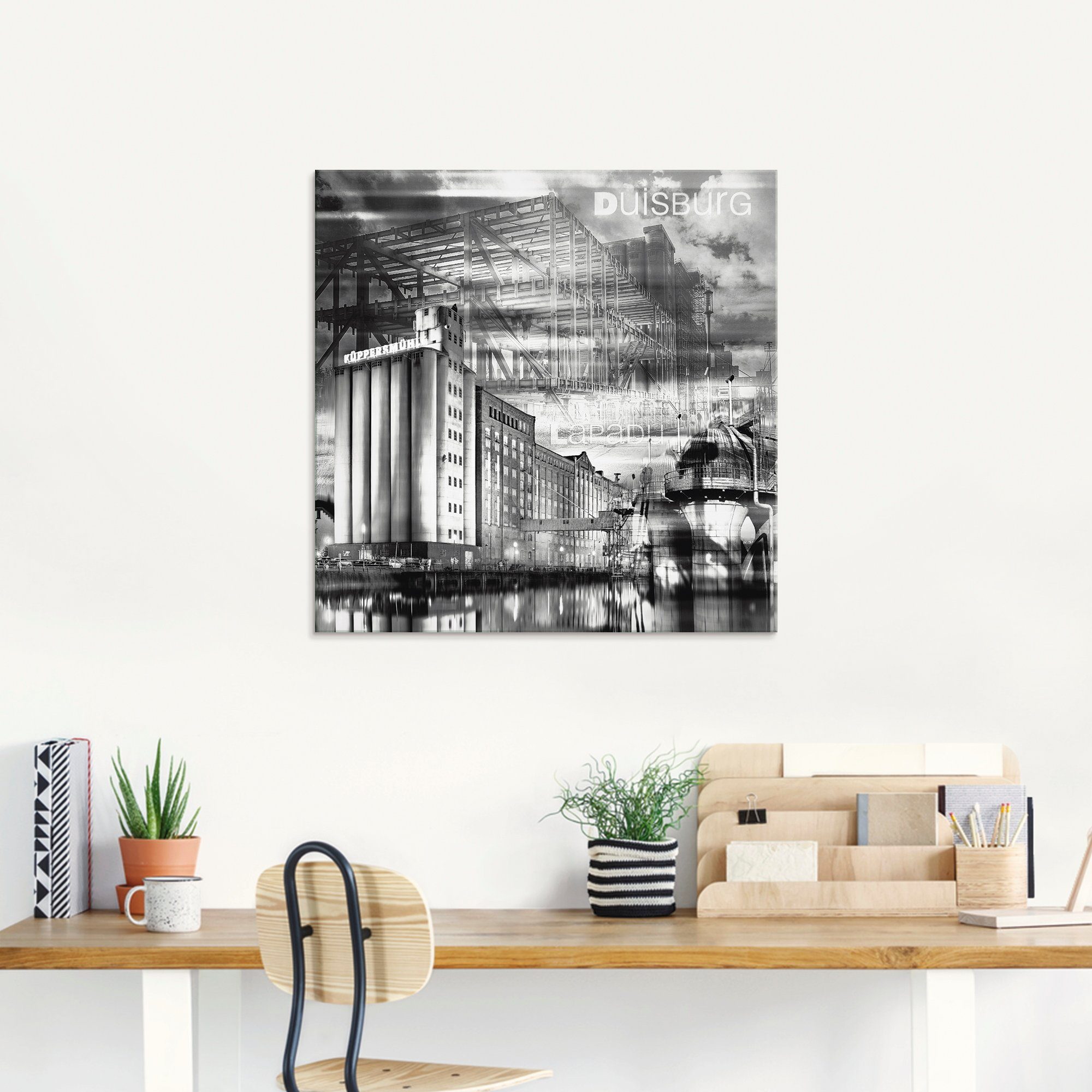 Artland Print op glas Duisburg skyline collage III