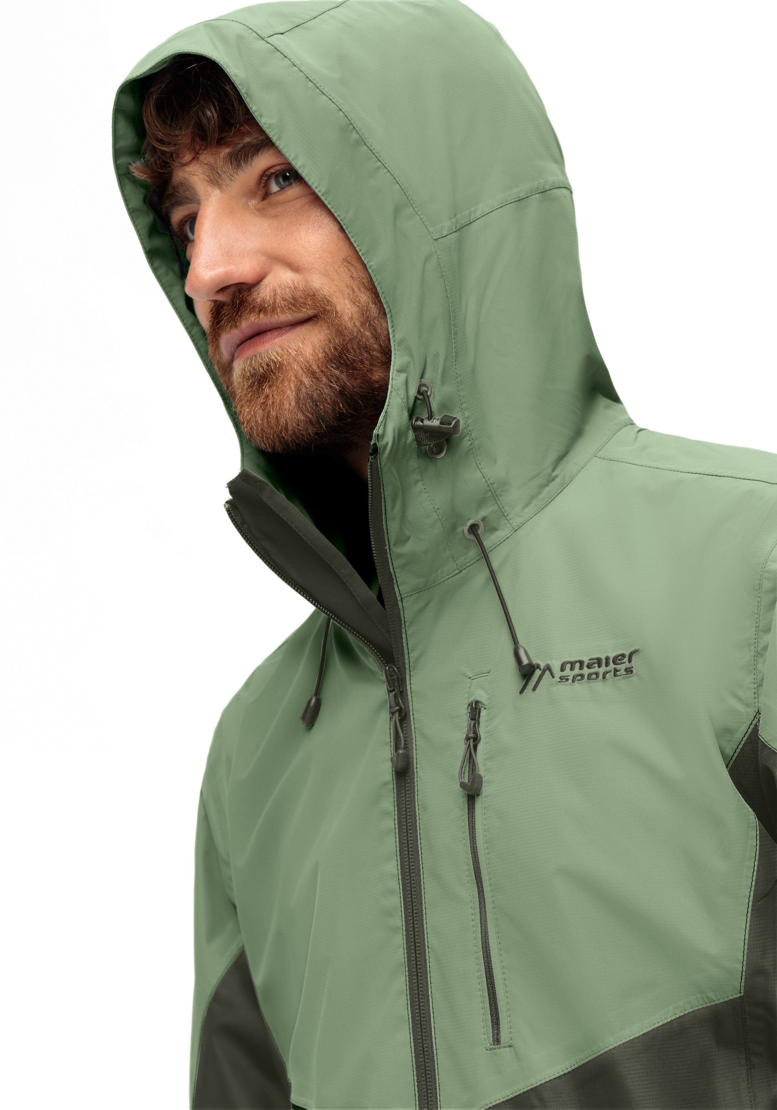 Maier Sports Outdoorjack Schlufterkopf M Heren jacke waterdicht, functionele jas met 3 buitenzakken + binnenzak