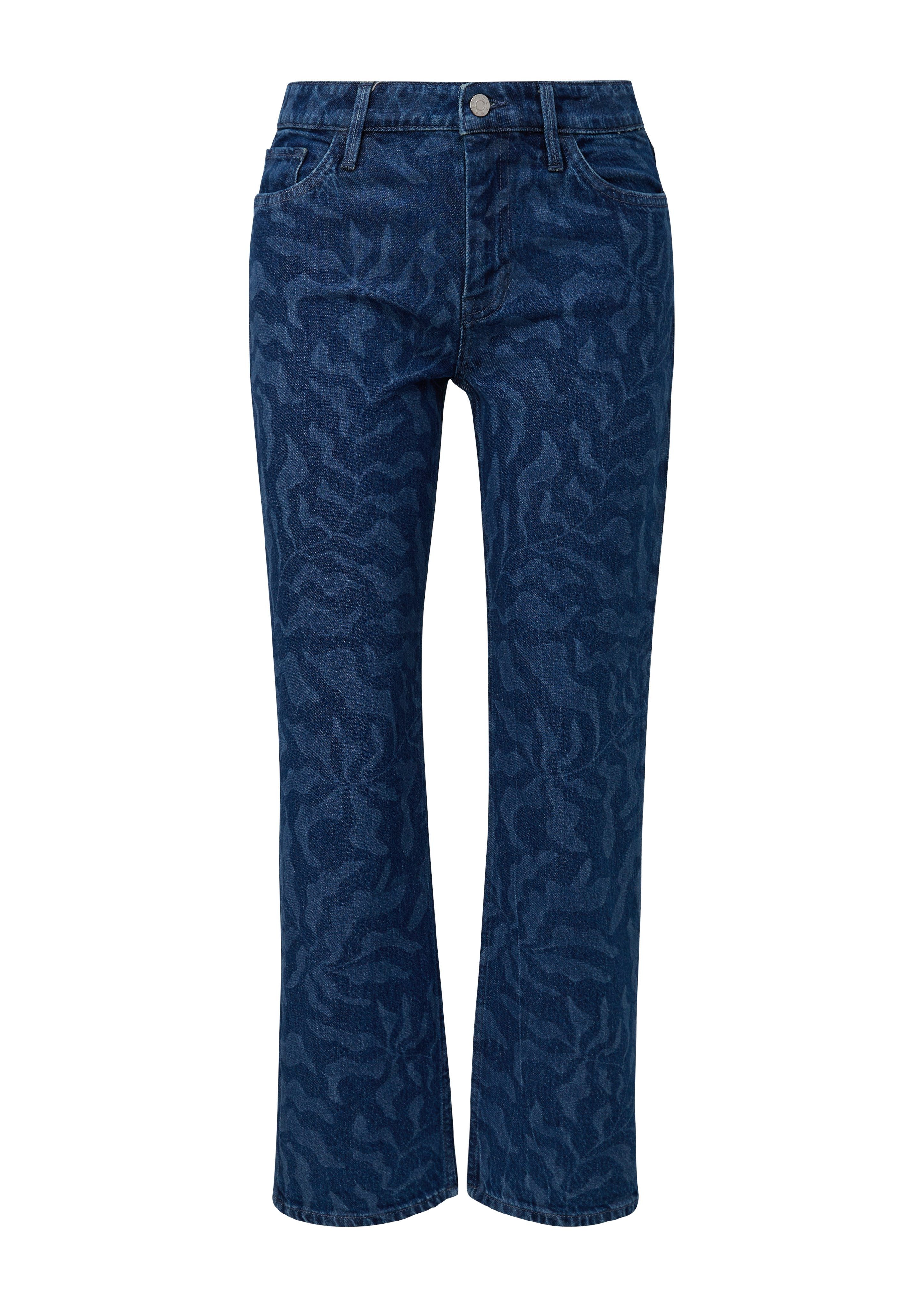 s.Oliver 5-pocket jeans Karolin met een bloemmotief