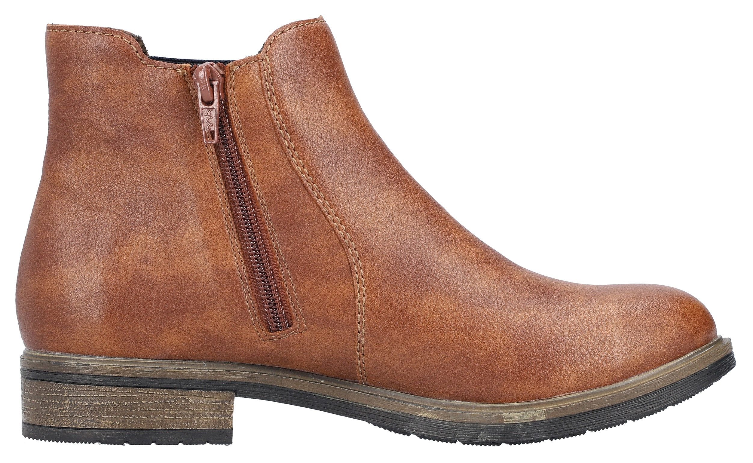 Rieker Chelsea-boots , instappers, enkellaars, blokhak, met verwarmende textielvoering