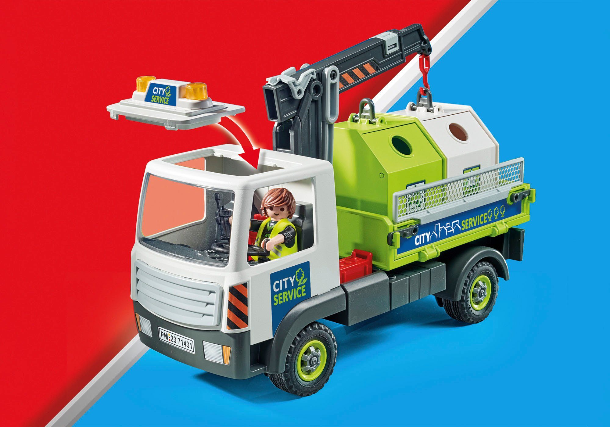 Playmobil® Constructie-speelset Oud glas vrachtwagen met container (71431), My Action Heroes (62-delig)