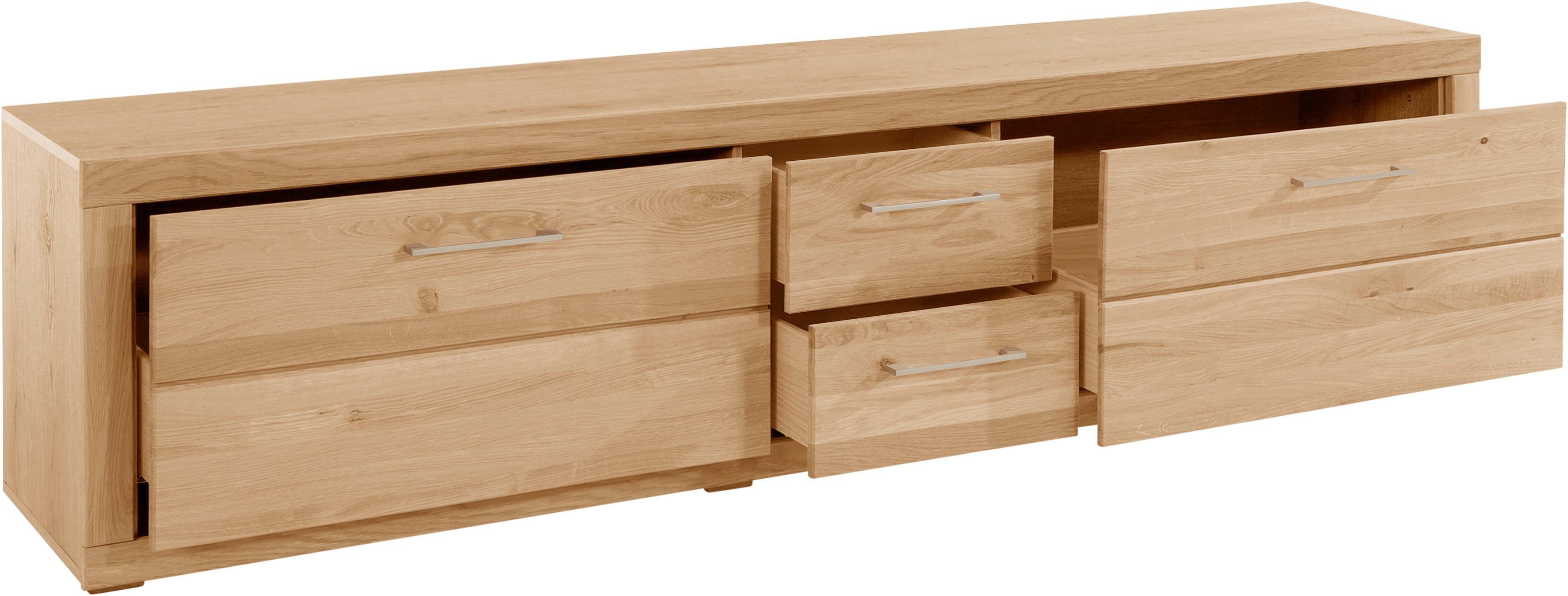 VOGL Möbelfabrik Tv-meubel 1237 Massief houten front, breedte ca. 211 cm, met soft-close functie