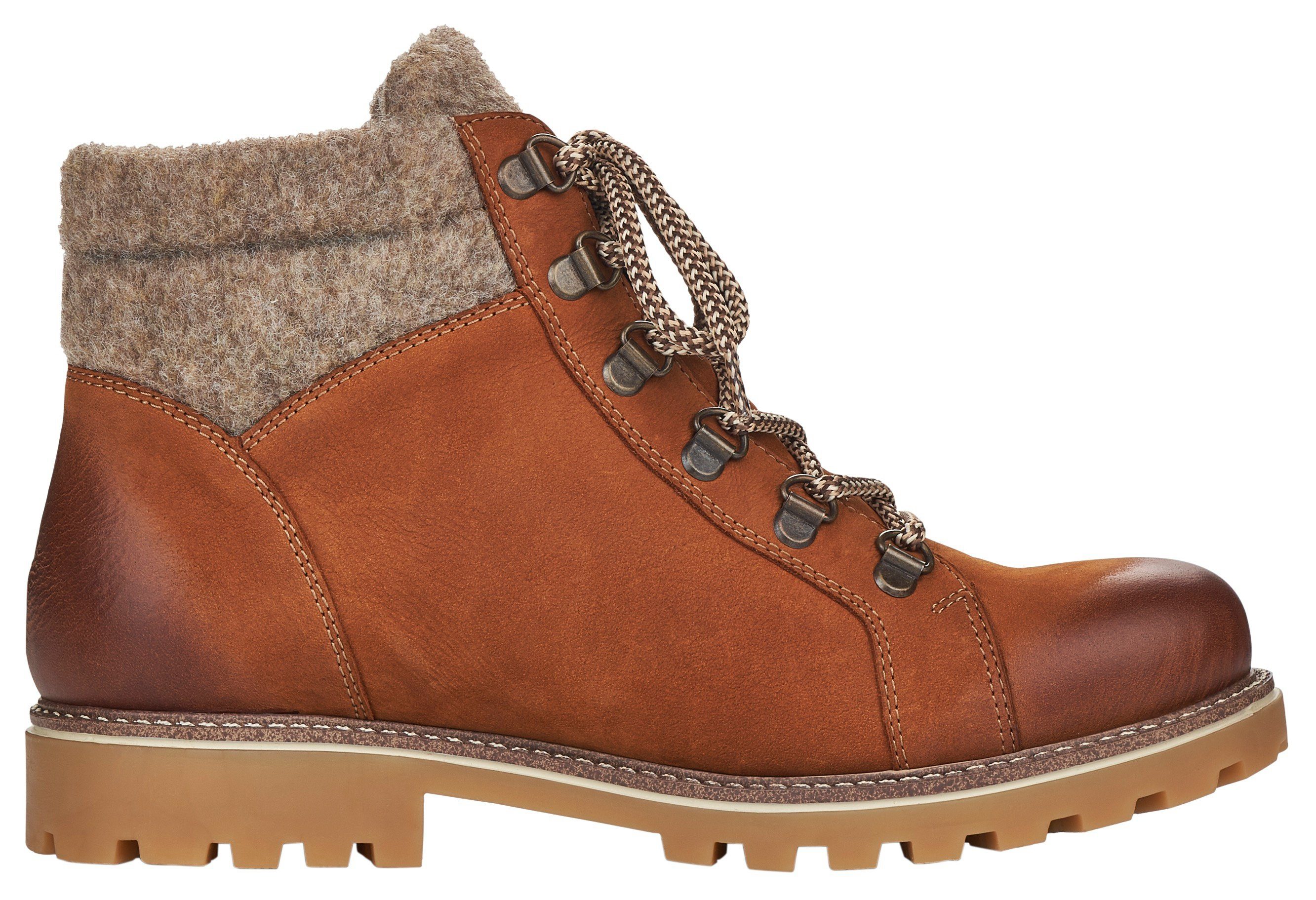 Remonte Winterlaarzen blokhak, outdoorschoen, veterschoen in trendy bergbeklimmer-look