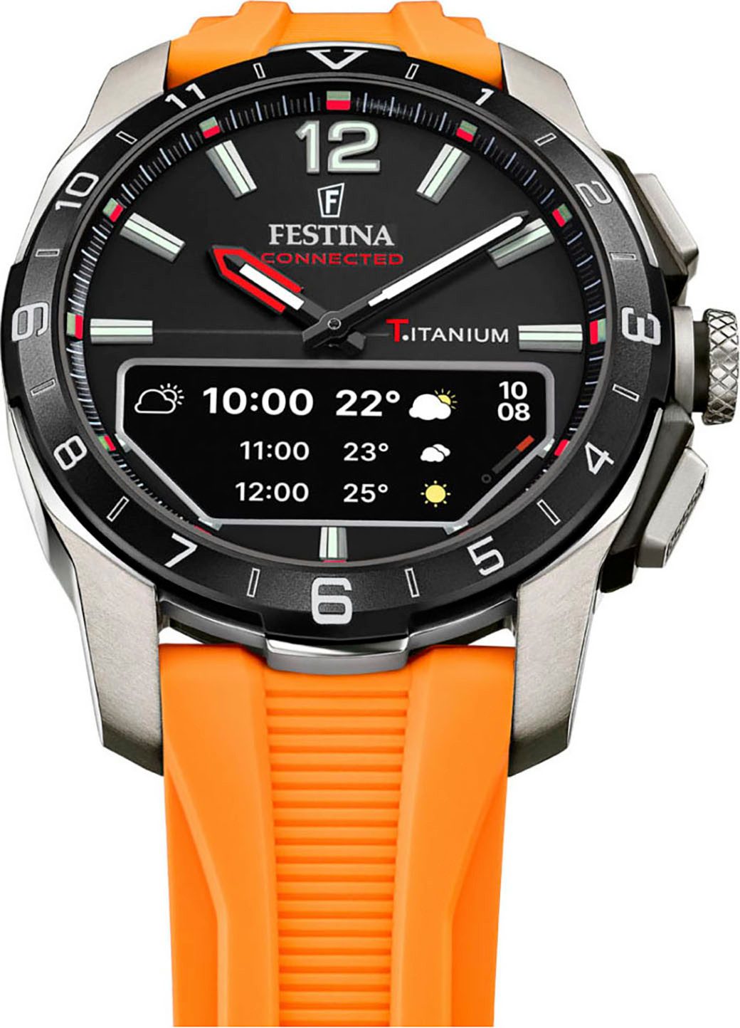 Festina Smartwatch Connected D Quartzhorloge, horloge, herrenuur, stappenteller, wereldtijd, stopwatchfunctie