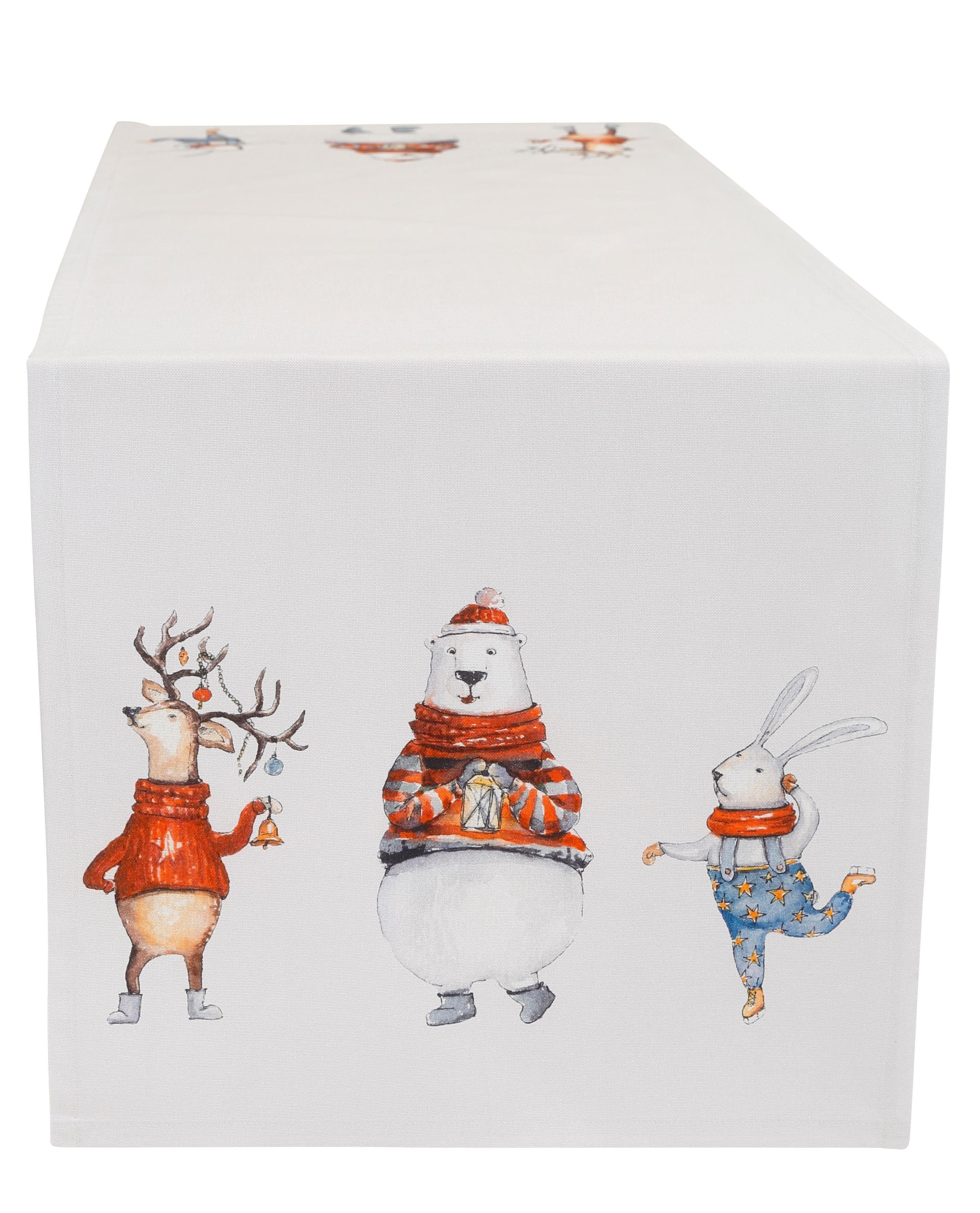 CASATEX Tafelloper Funny animals, kerstdecoratie, kerst