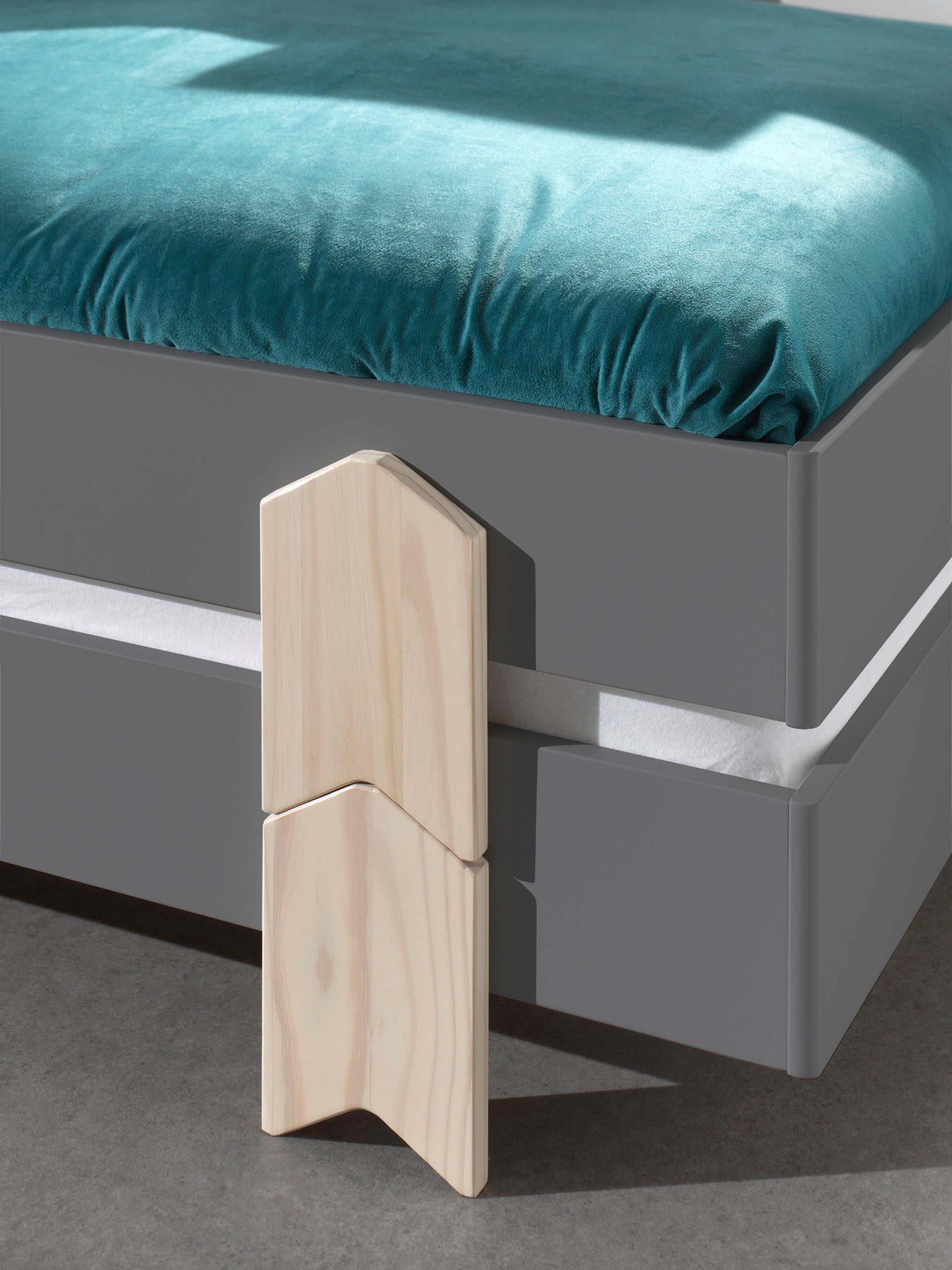 Vipack Kinderledikant Modulo Tienerbed, 1-persoons, stapelbed met poten in pijl-look