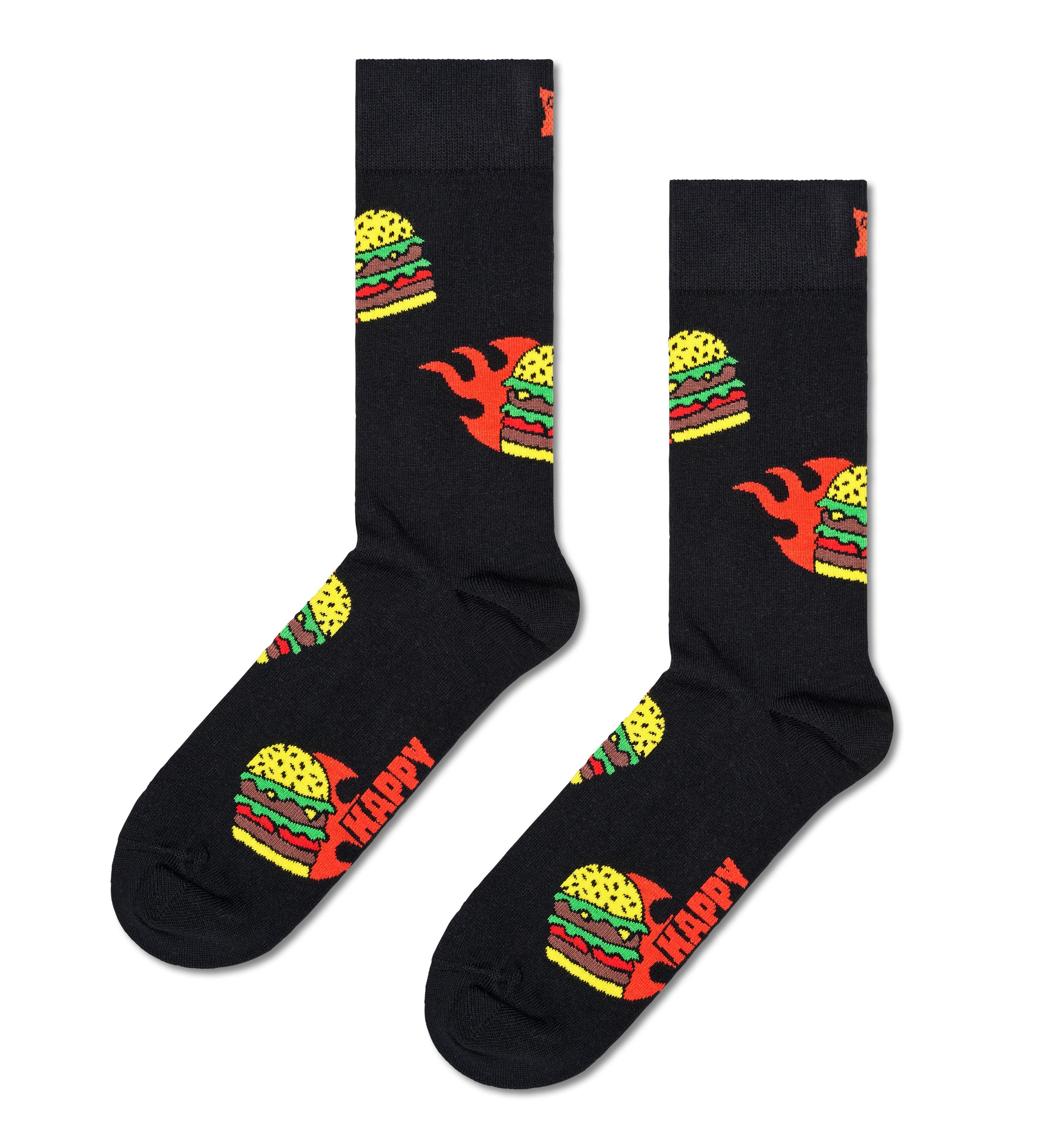 Happy Socks Lange sokken met cool hamburger motief (Set van 2)
