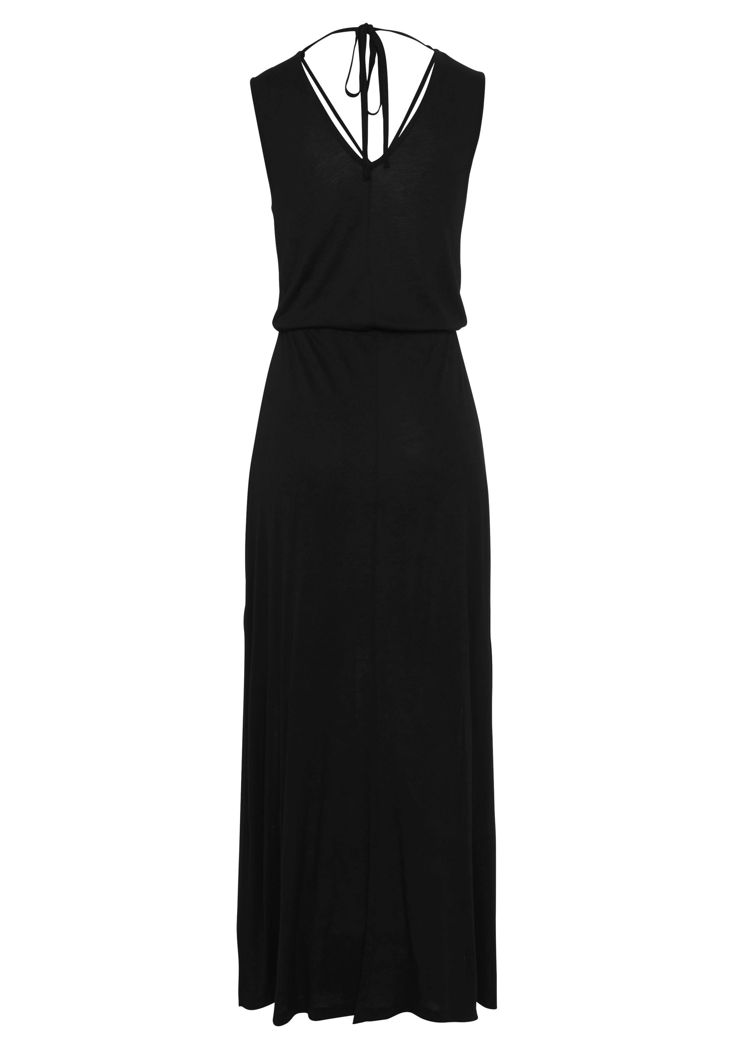 Buffalo Maxi-jurk met sierbandjes en split, zomerjurk, strandjurk