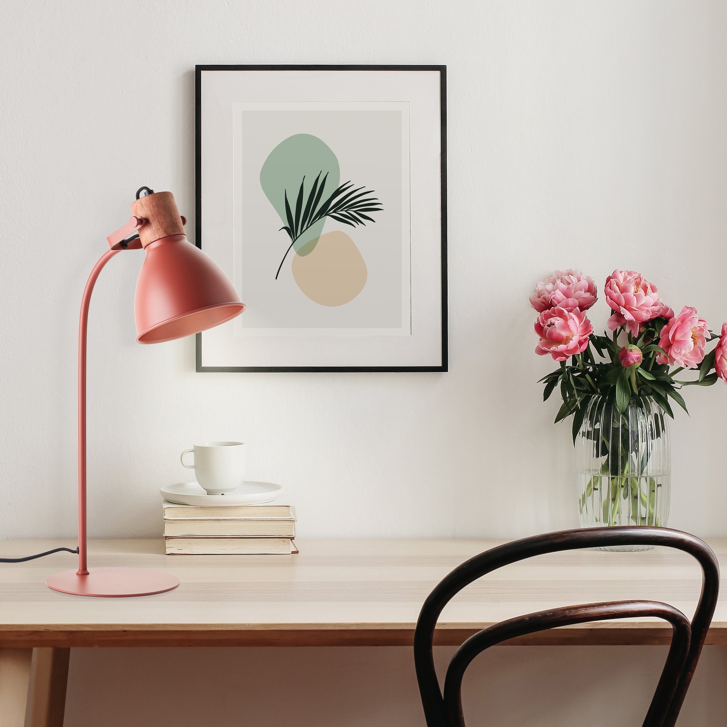 Brilliant Leuchten Tafellamp Erena Hoogte 52 cm, E27, metaal/hout