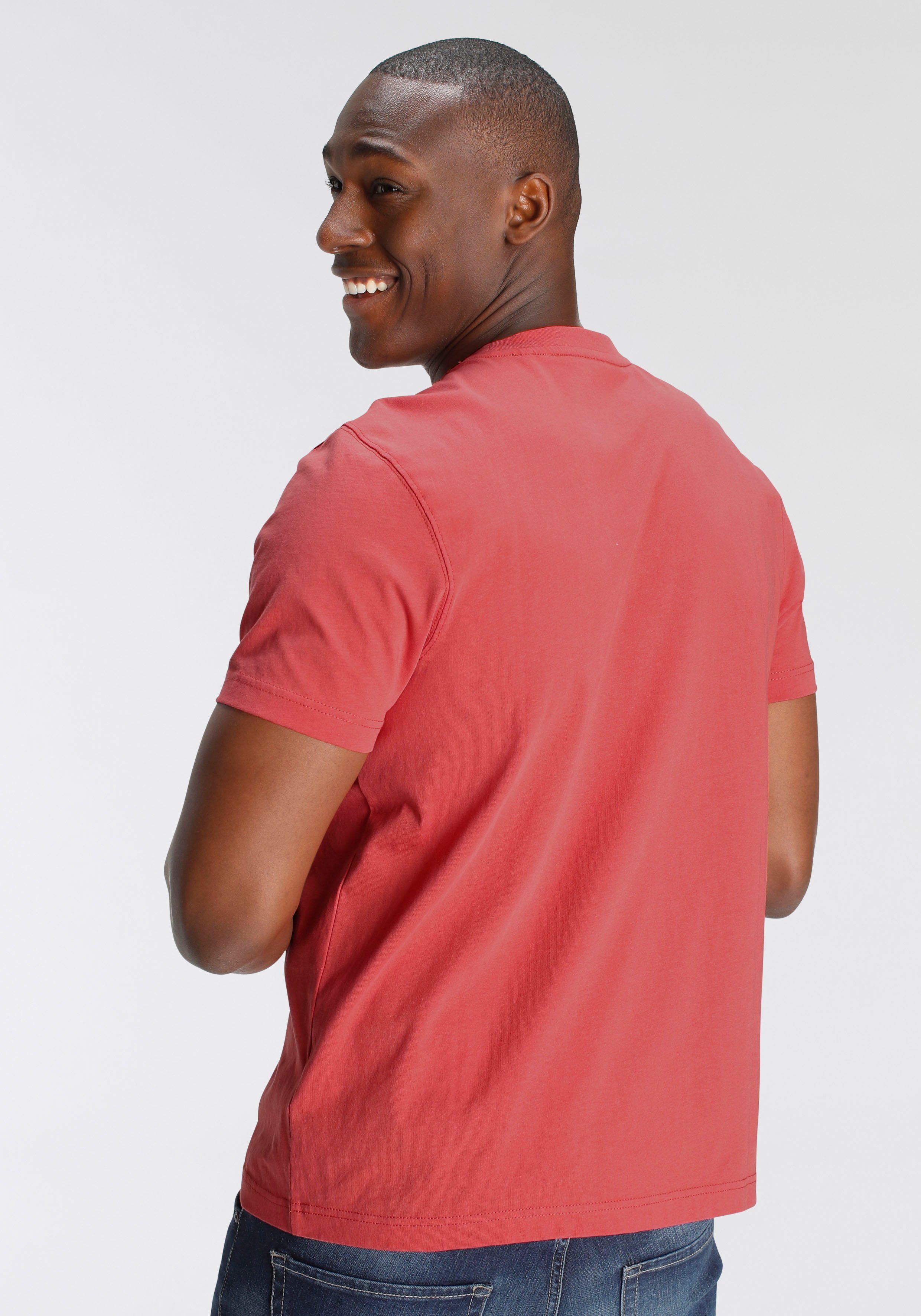 DELMAO Shirt met ronde hals Korte mouw, regular fit, basic, van 100% katoen