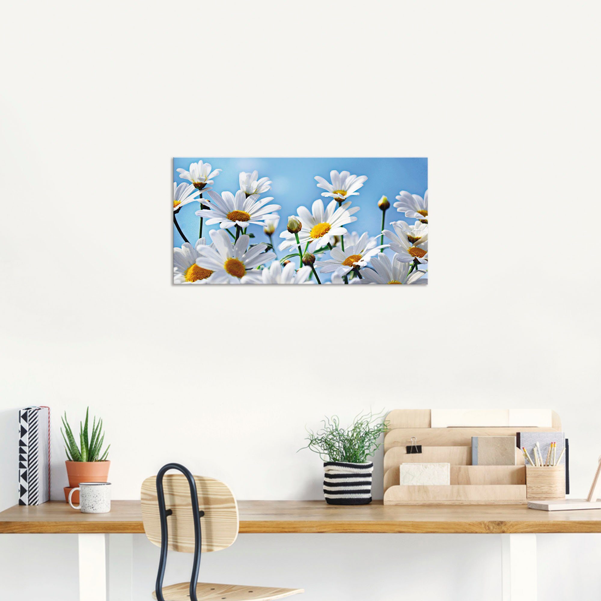 Artland Artprint Bloemen - margrieten als artprint van aluminium, artprint voor buiten, artprint op linnen in verschillende maten