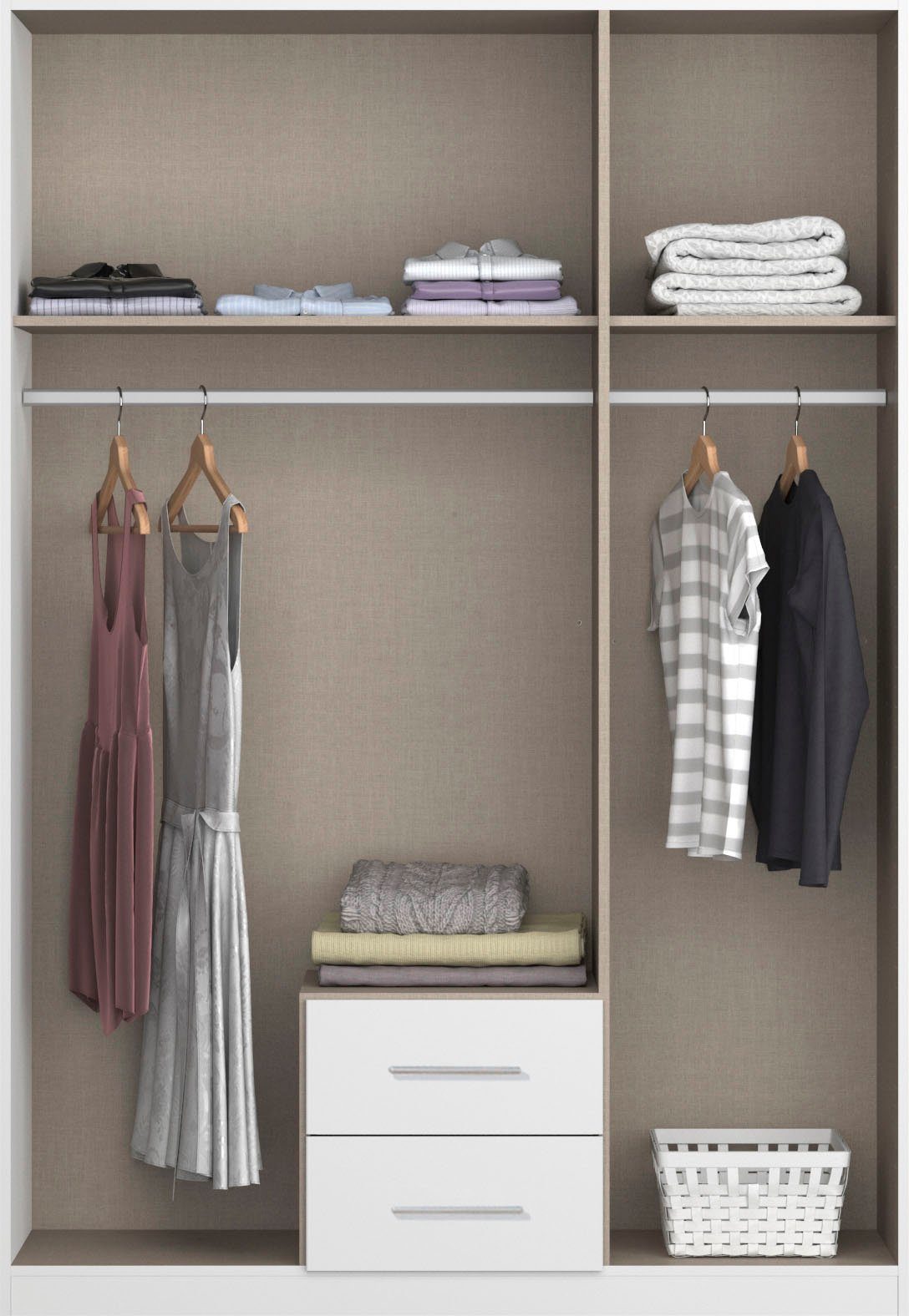rauch Draaideurkast Micro met elegante panelen en praktische externe laden