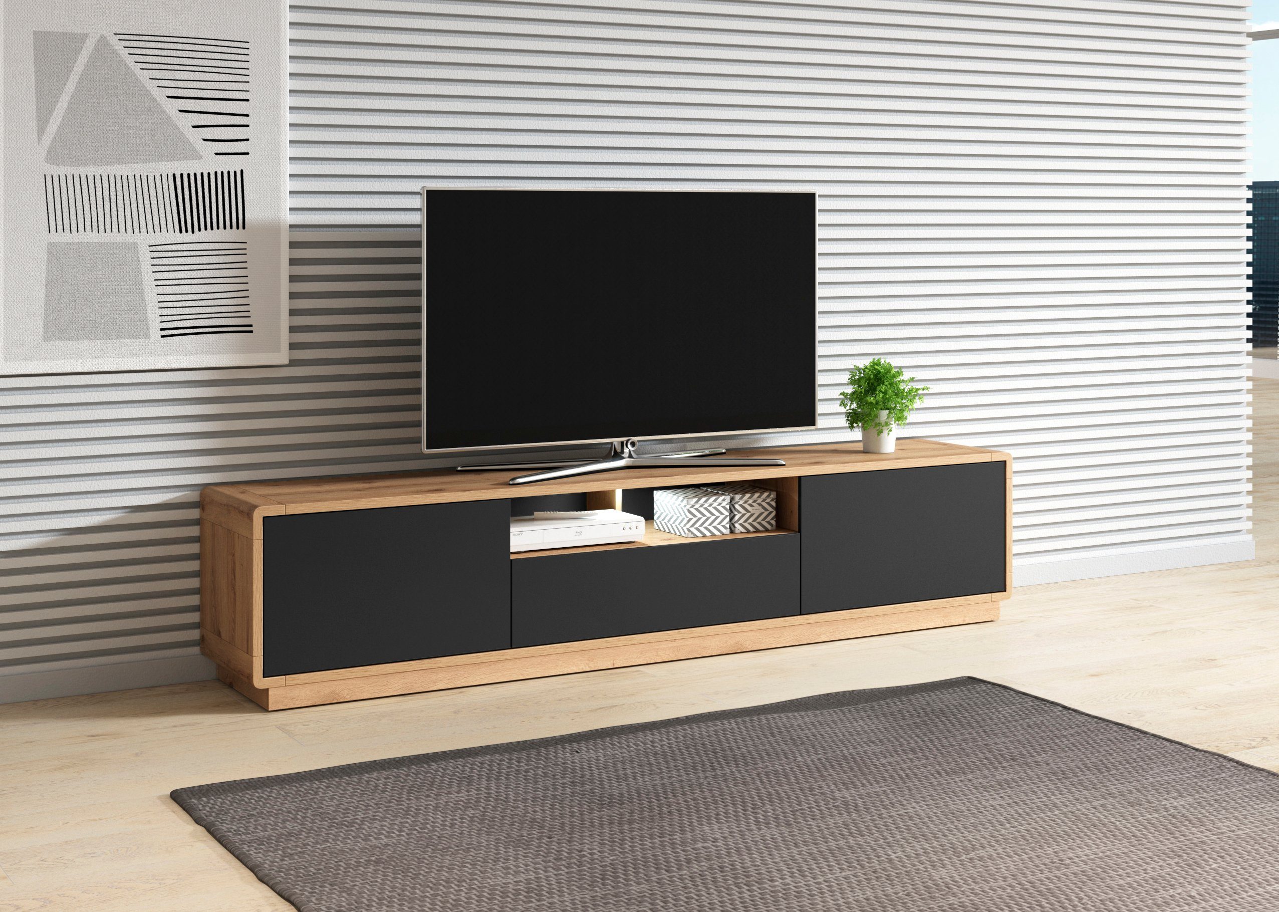 INOSIGN Tv-meubel Aston Breedte 200 cm. lowboards beige