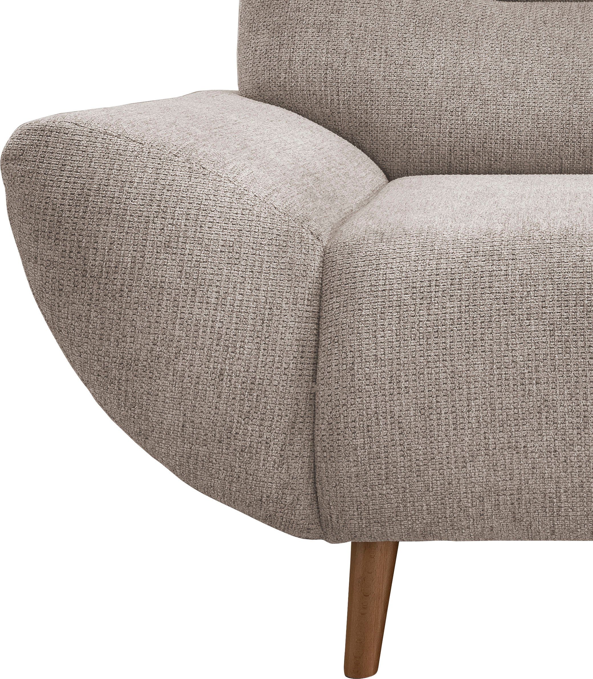 INOSIGN 3-zitsbank Drago, elegant en tijdloos, comfortabel, met houten voet