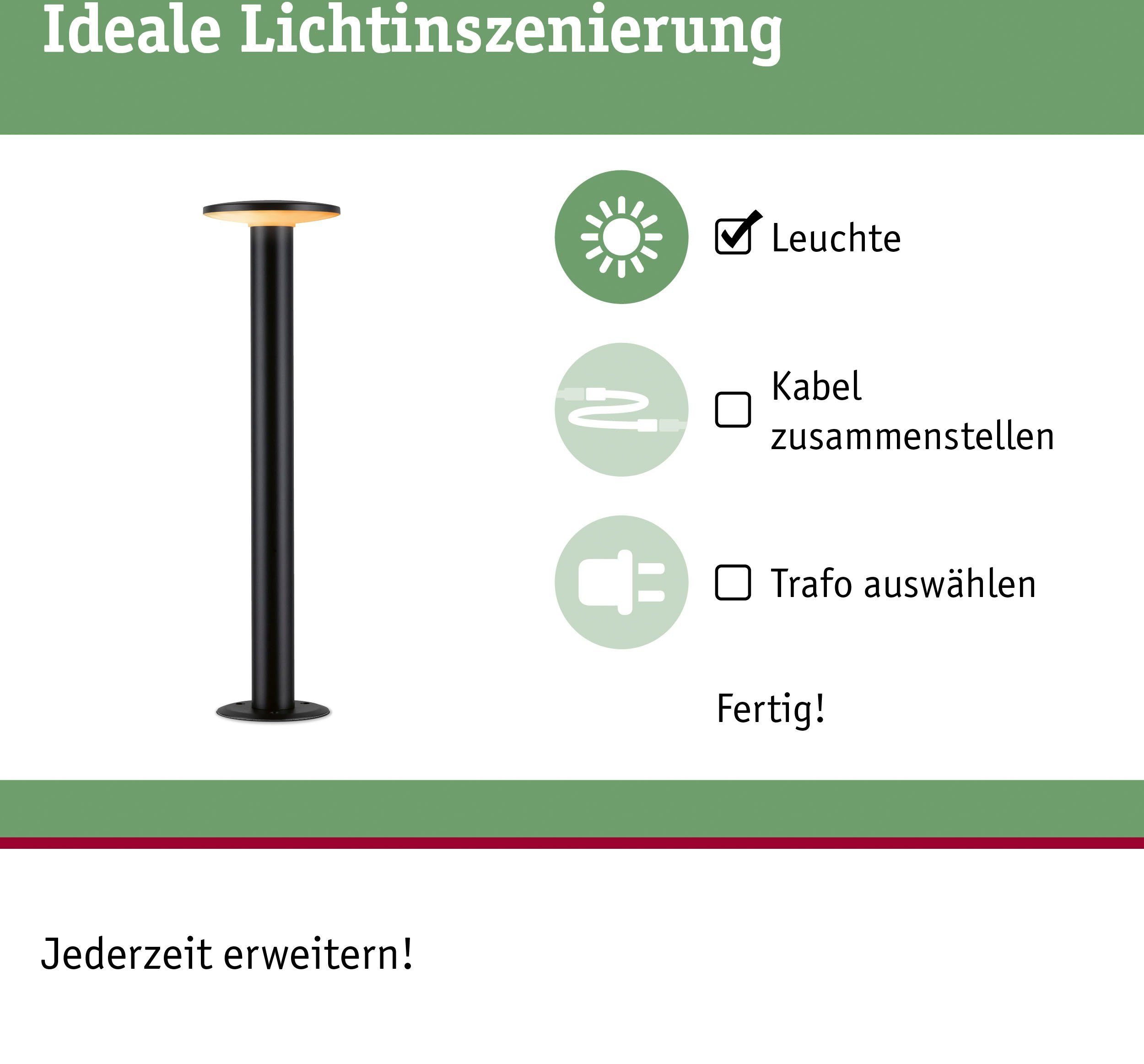 Paulmann Led-bolderlamp Buiten 230V Poller Plaat Insect friendly 2200-3000K IP44 (1 stuk)