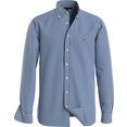 tommy hilfiger overhemd met lange mouwen two tone mini print rf shirt blauw