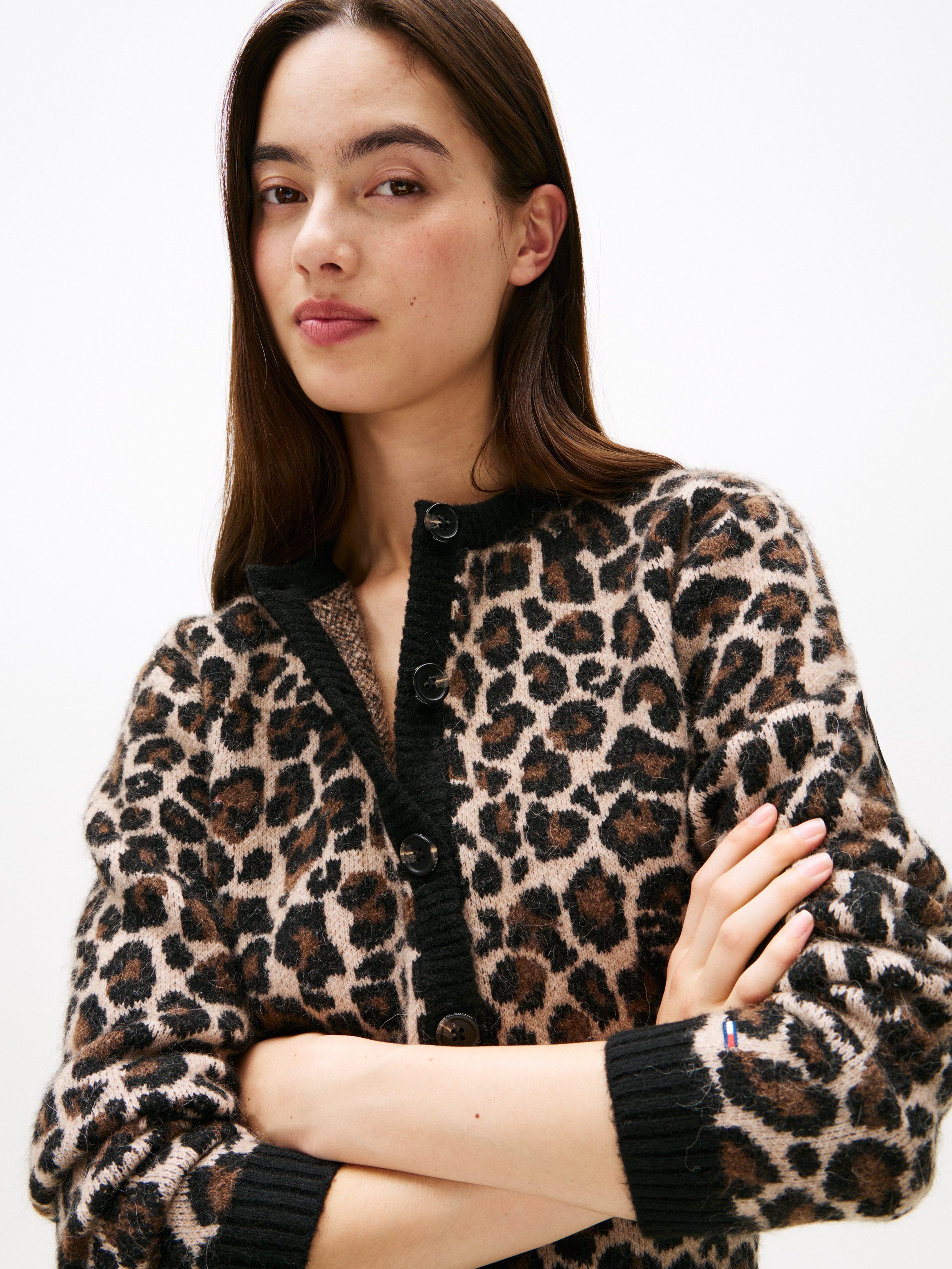 TOMMY JEANS Vest TJW LEOPARD CARDIGAN