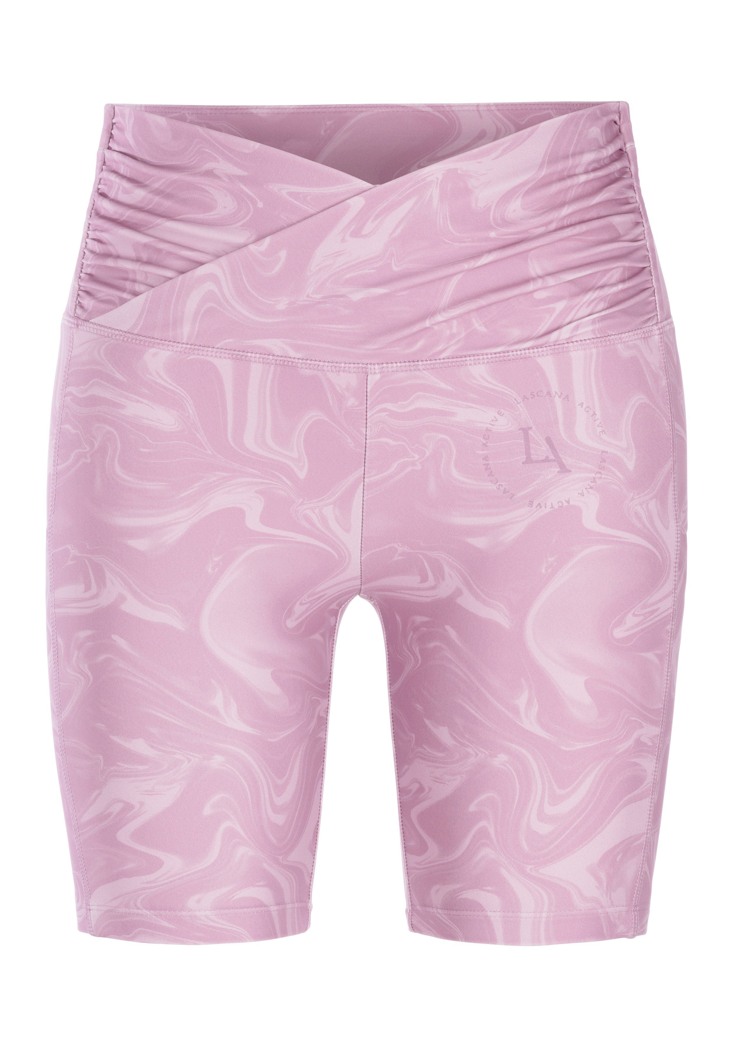 active by Lascana Functionele broek -Sportbroek Sportbroek met allover print en kleine ritszak