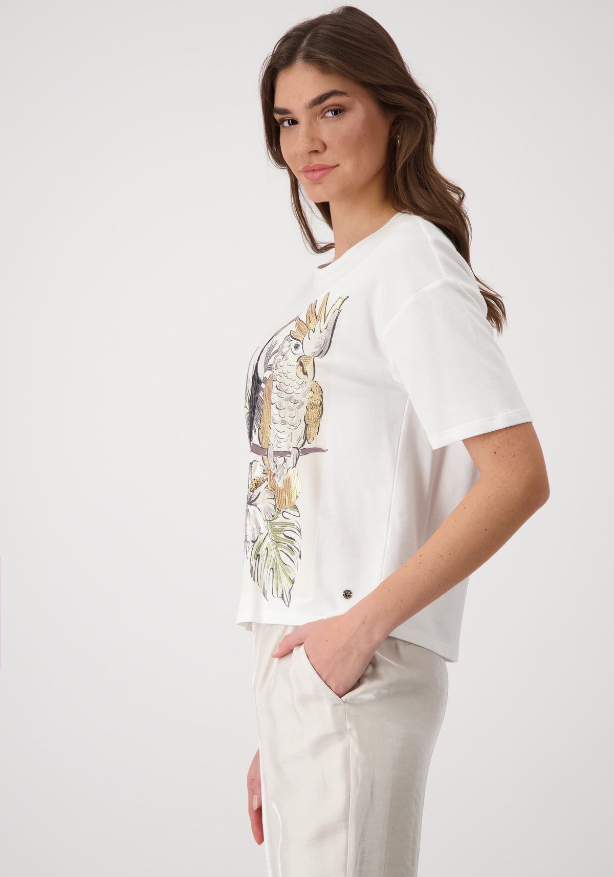 Monari Shirt met ronde hals met frontprint