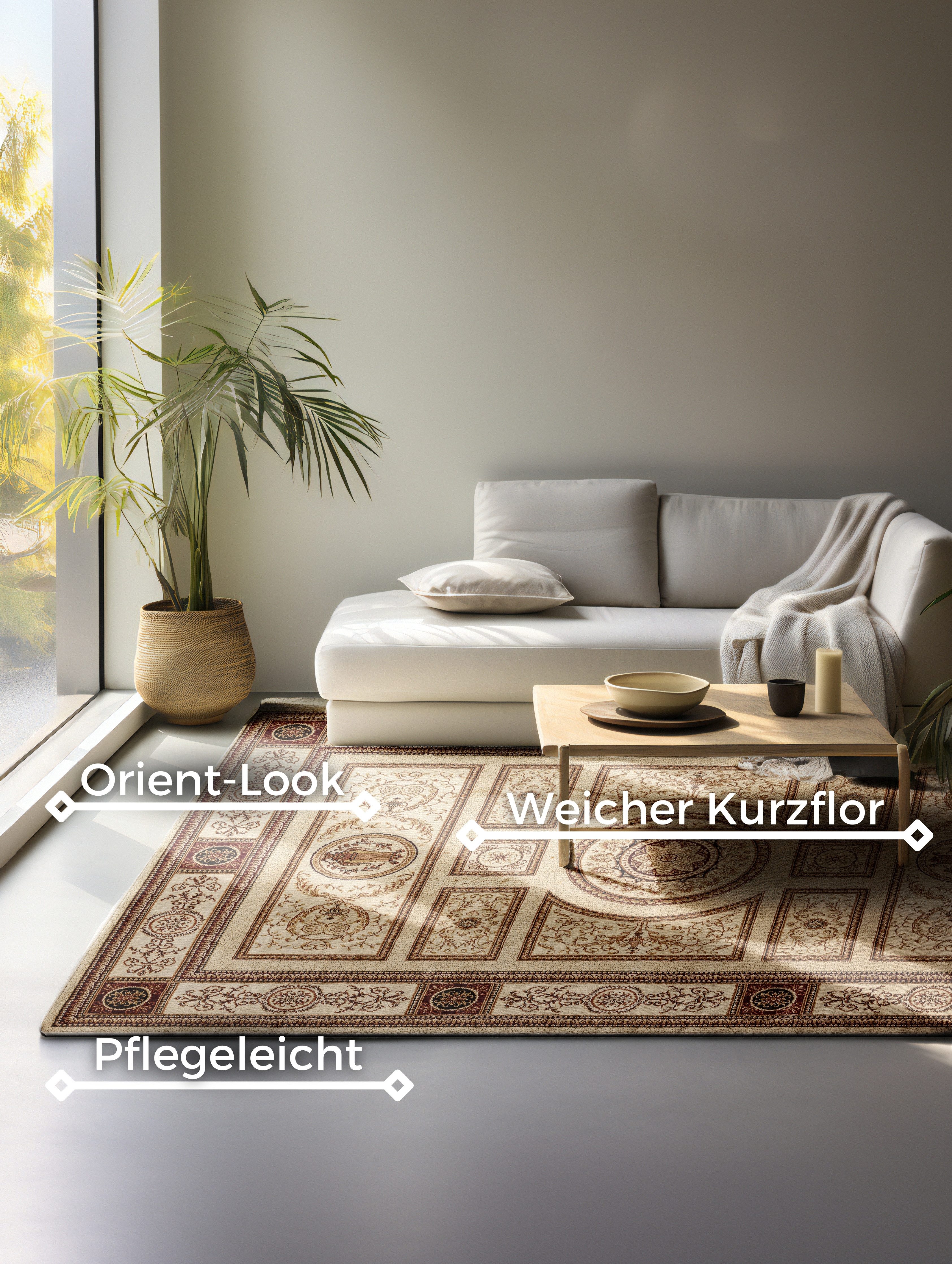 NORTHRUGS Vloerkleed Guzara Orient look, loper, slijtvast, onderhoudsvriendelijk, robuust