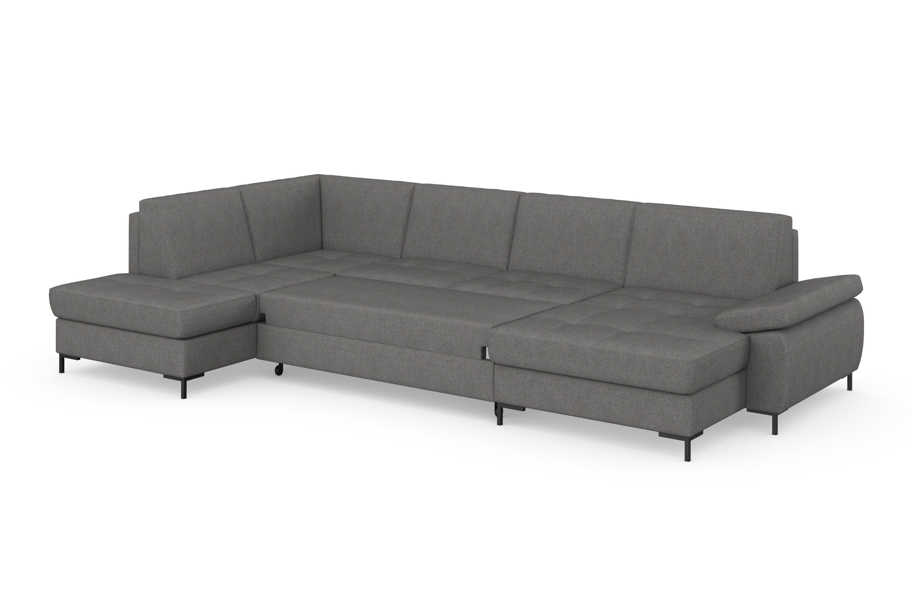 DOMO collection Zithoek Capelo, comfortabel, duidelijke lijnen kenmerken dit ontwerp, U-Vorm met verstelbare armleuningen, naar keuze met slaapfunctie, binnenvering