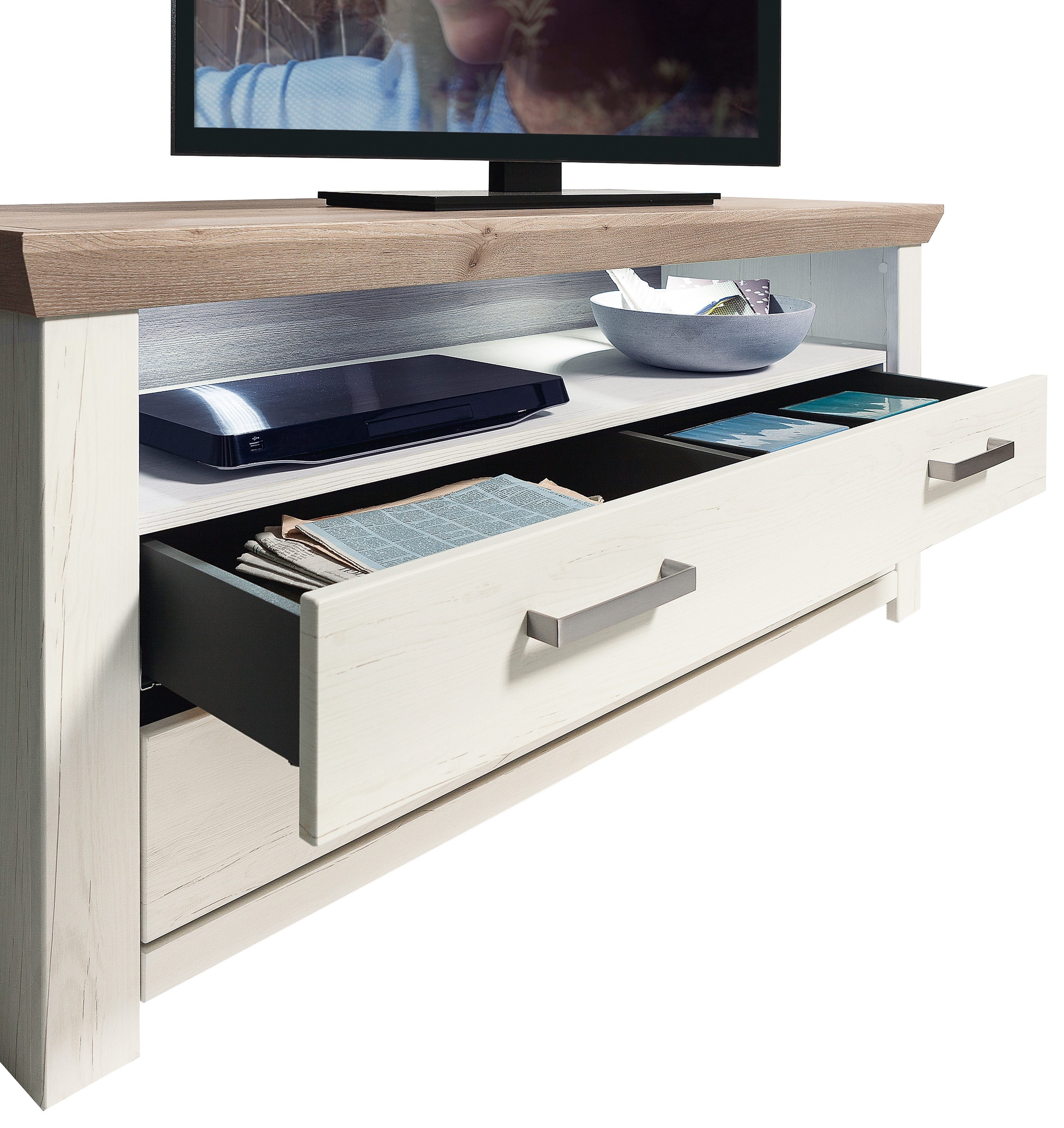 set one by Musterring Tv-meubel York Type 32, met 4 laden, verlichting optioneel, breedte 140 cm