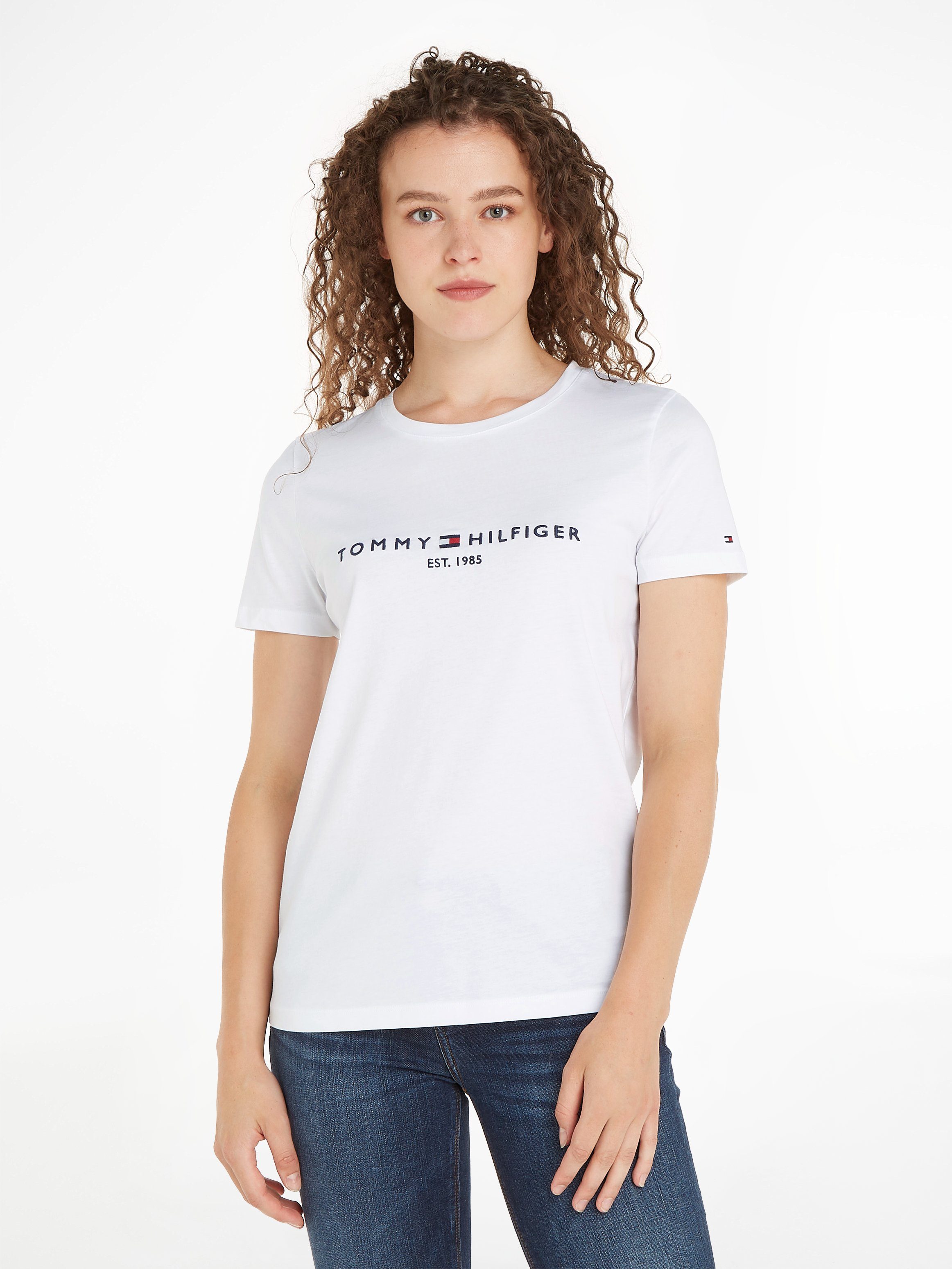 Tommy Hilfiger Shirt met ronde hals HERITAGE HILFIGER C-NK REG TEE met geborduurd tommy hilfiger...