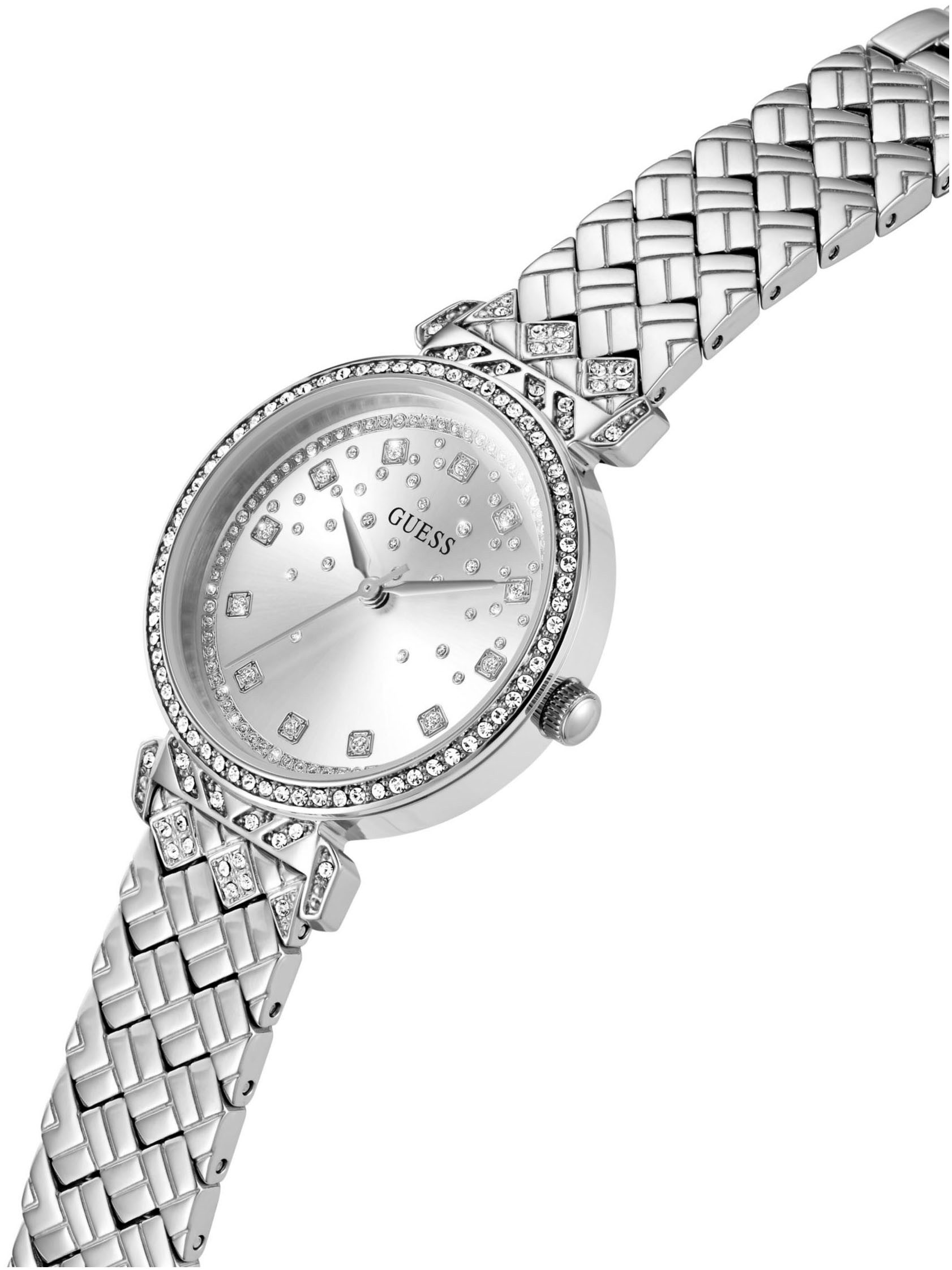 Guess Kwartshorloge ENCHANTMENT Horloge, dameshorloge, kristallen, mineraalglas, stalen band