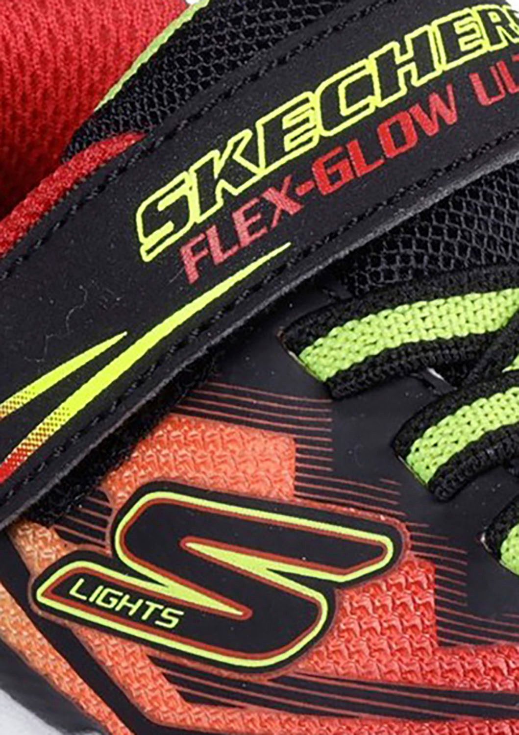 Skechers Babyschoentjes FLEX-GLOW ULTRA LIGHTS , blink-klittenbandschoen om in te glijden, neon, maat sjabloon om te downloaden