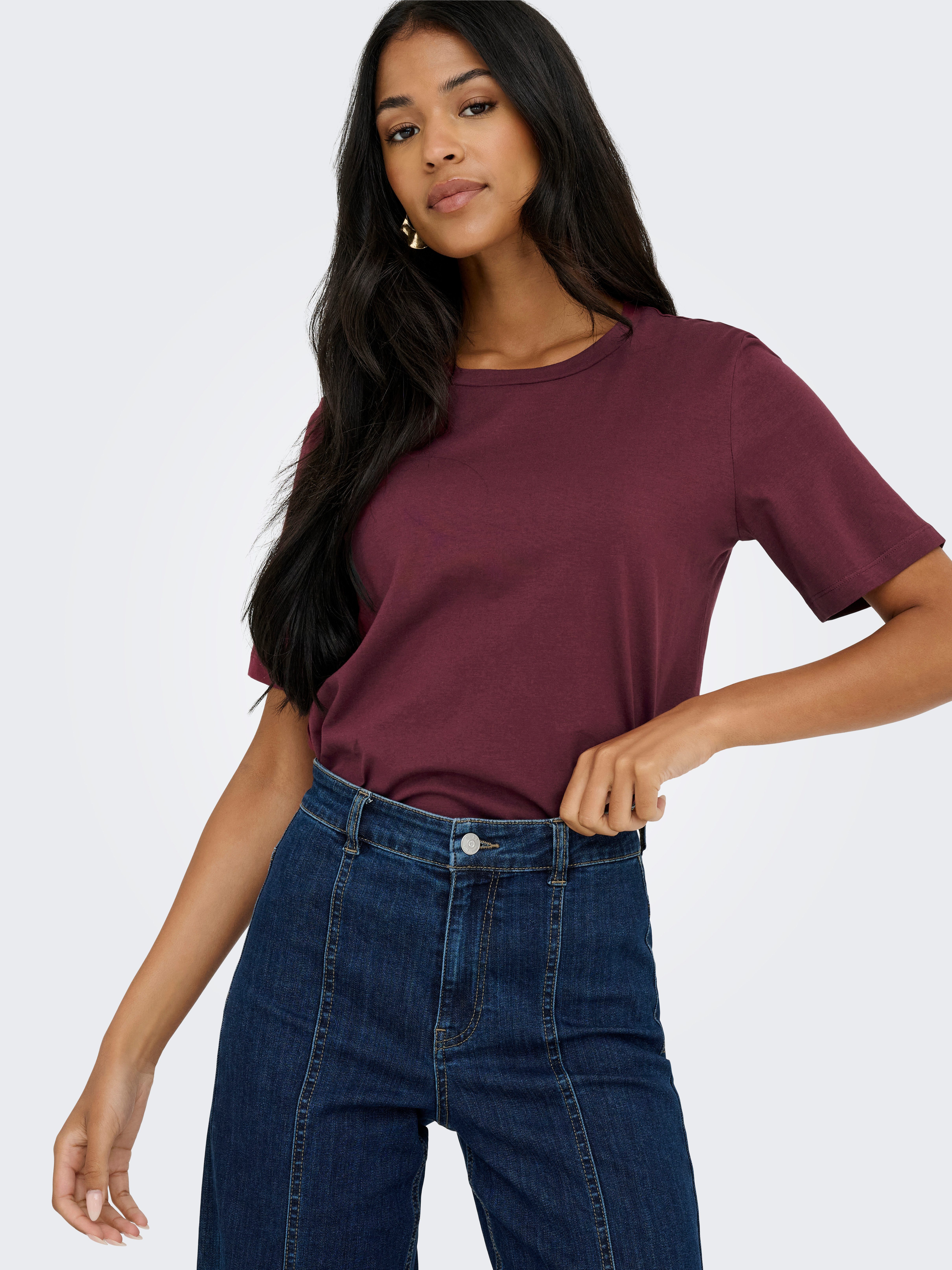 Only Shirt met korte mouwen ONLONLY – Duopack t-shirts voor dagelijks gebruik en vrije tijd (set, 2-delig)